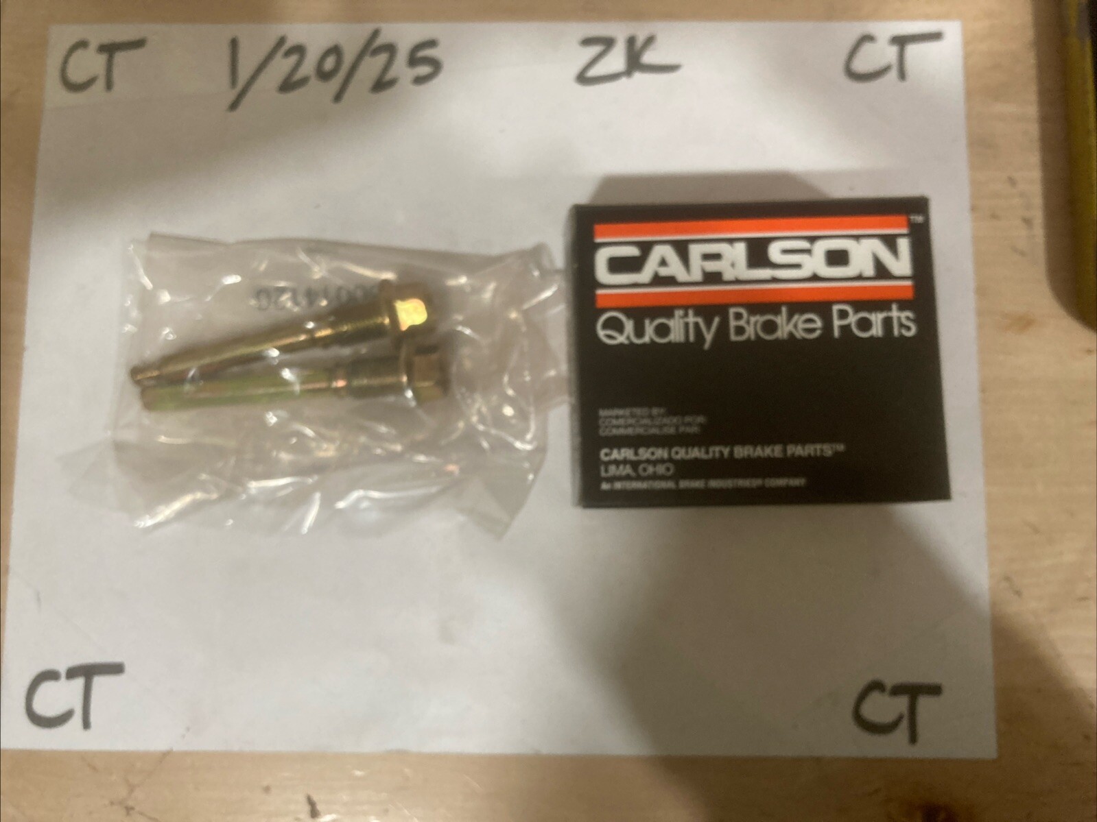 Carlson 14120 Disc Brake Caliper Guide Pin Kit