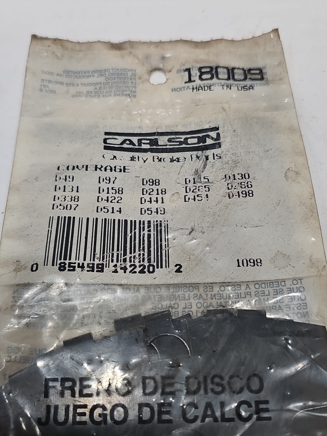 Carlson 18009 Disk Brake Shim Kit - Image 3