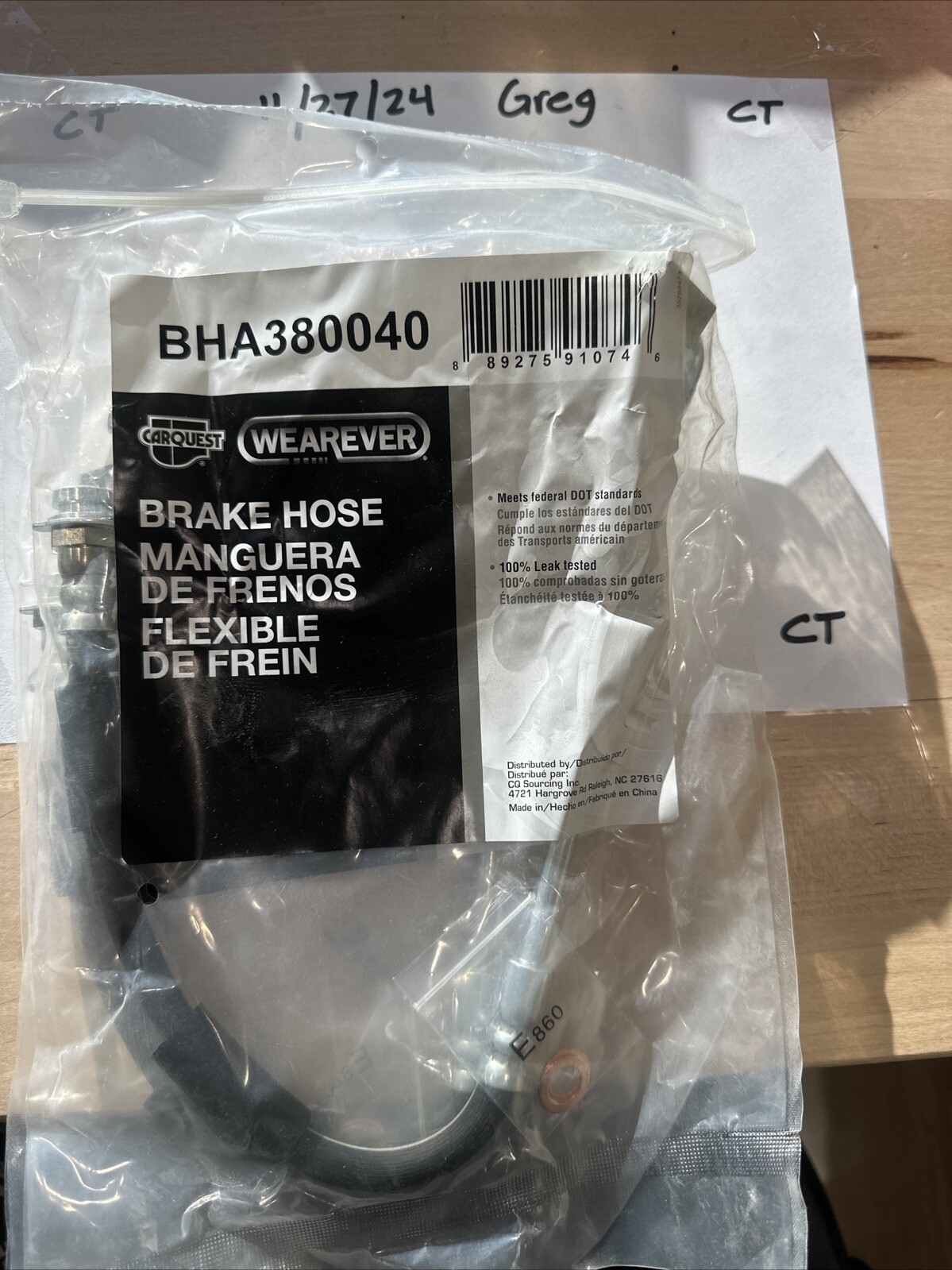 Carquest BHA380040 SP8862 Brake Hose FITS 1992-96 Dodge Dakota Front Right