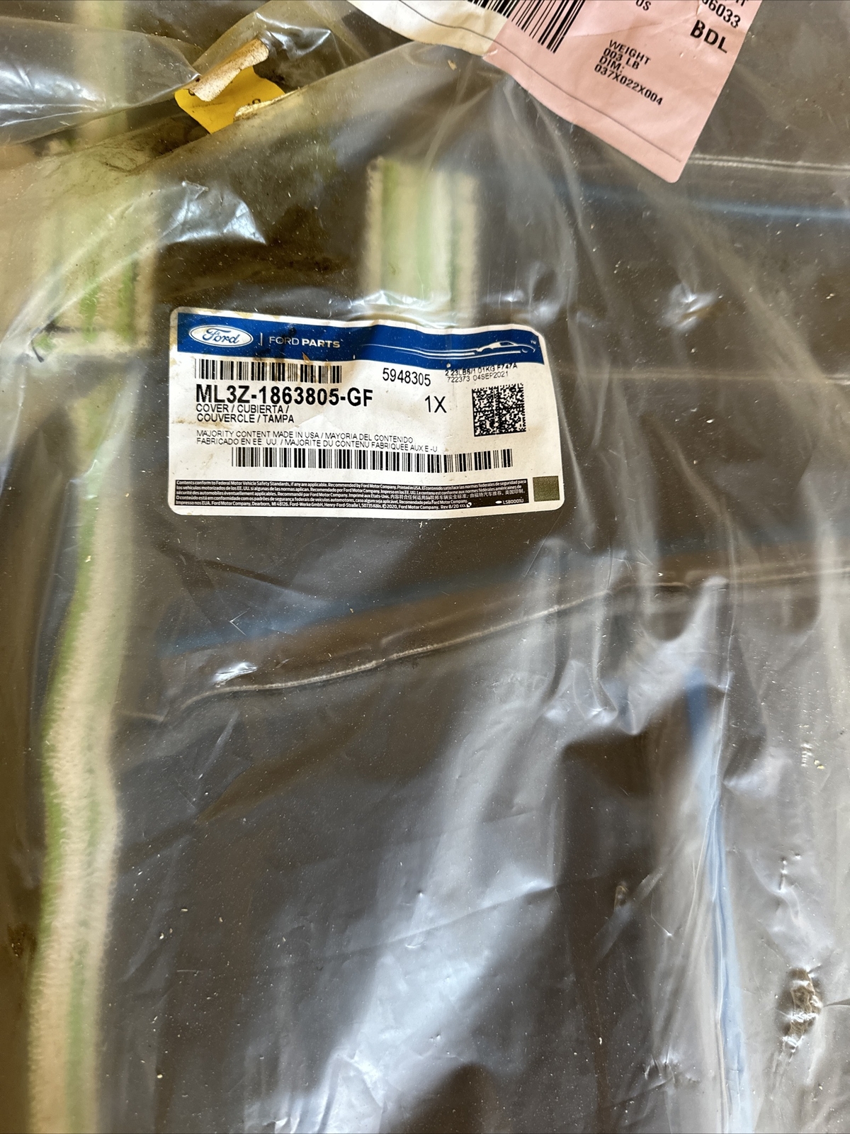 Cover Assembly Rear Seat Cushion - Ford NL3Z-1863805-GA / ML3Z-1863805-GF