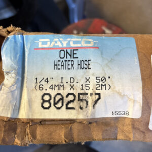Dayco 80257 Standard Heater Hose 1/4" id X 5' Length - Sold In 5' Lengths