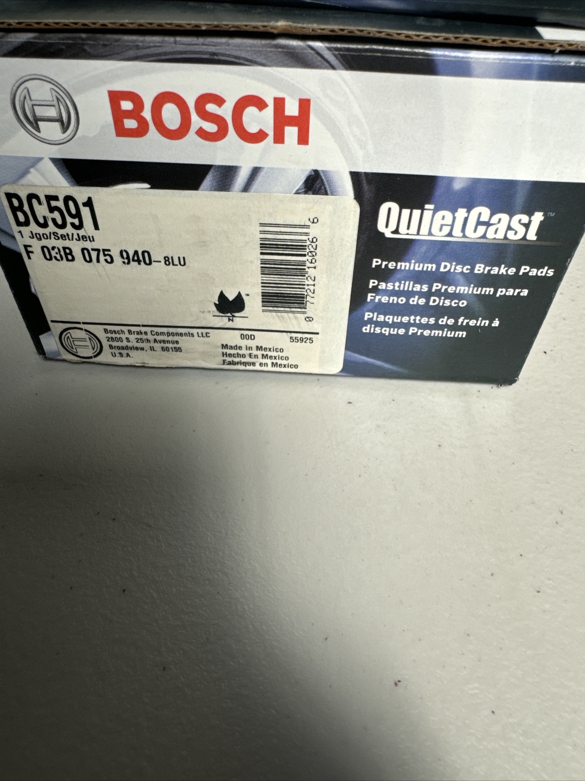 Disc Brake Pad Set-Base Bosch BC591