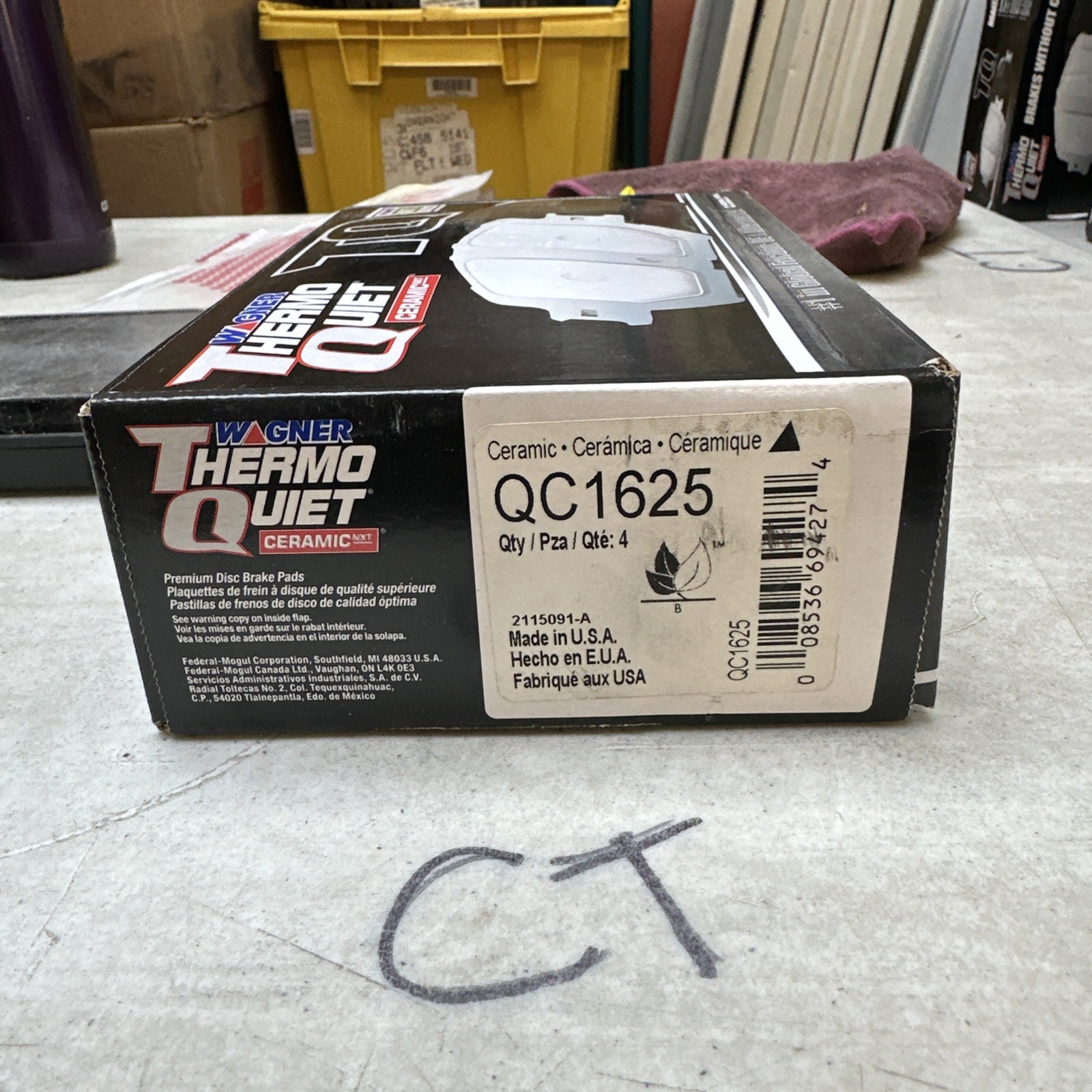 Disc Brake Pad Set-ThermoQuiet Disc Brake Pad Front Wagner QC1028 - Image 3