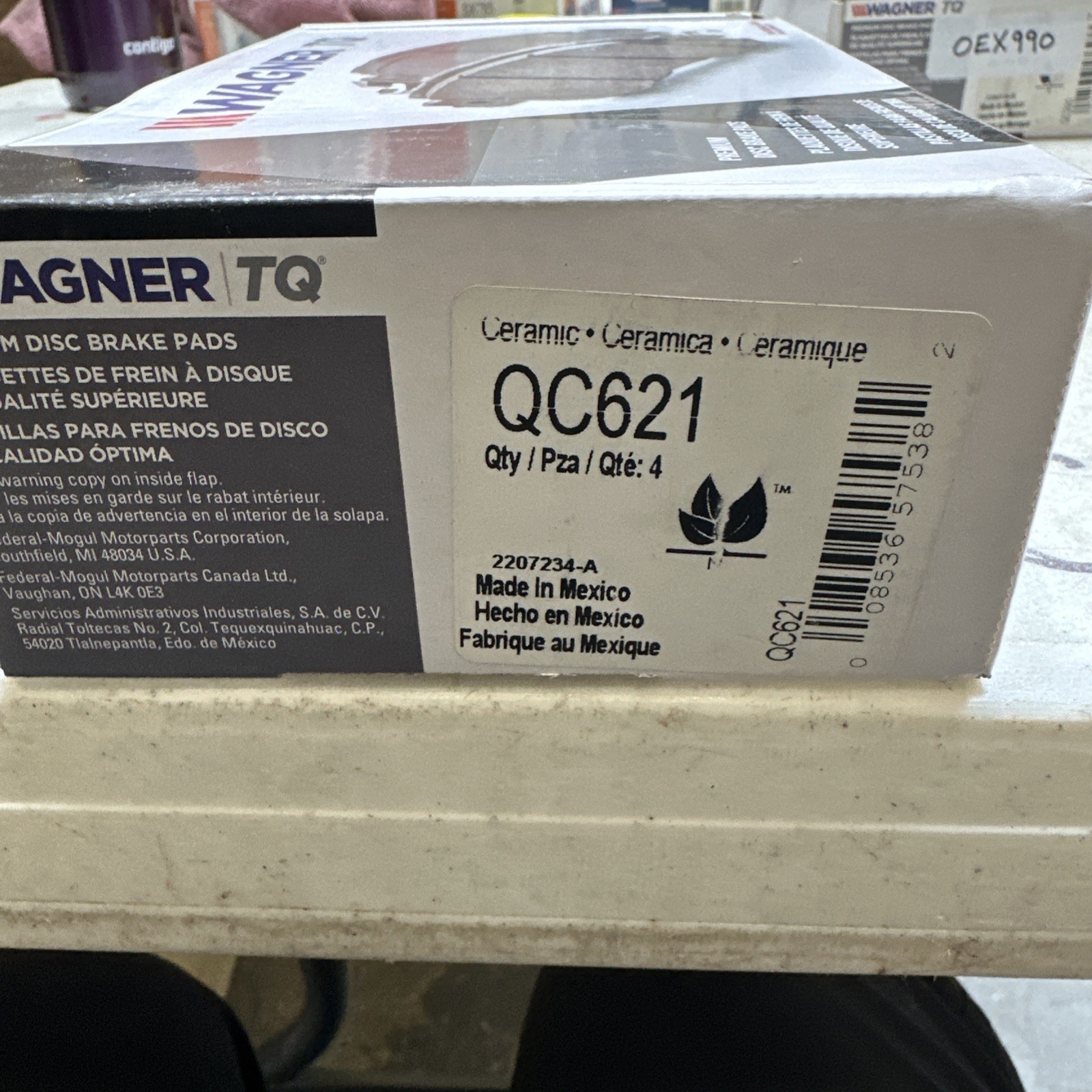 Disc Brake Pad Set-ThermoQuiet Disc Brake Pad Front Wagner QC621 - Image 3