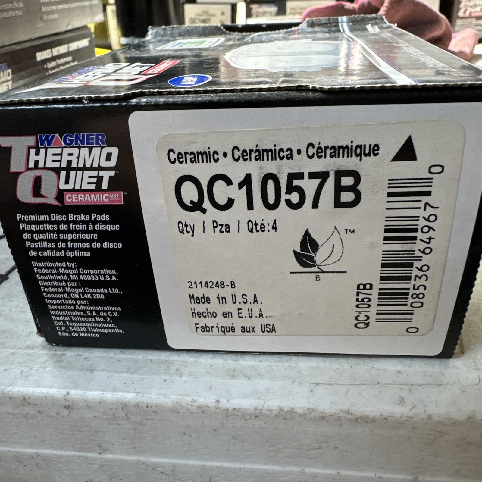 Disc Brake Pad Set-ThermoQuiet Disc Brake Pad Rear Wagner QC1057B - Image 3