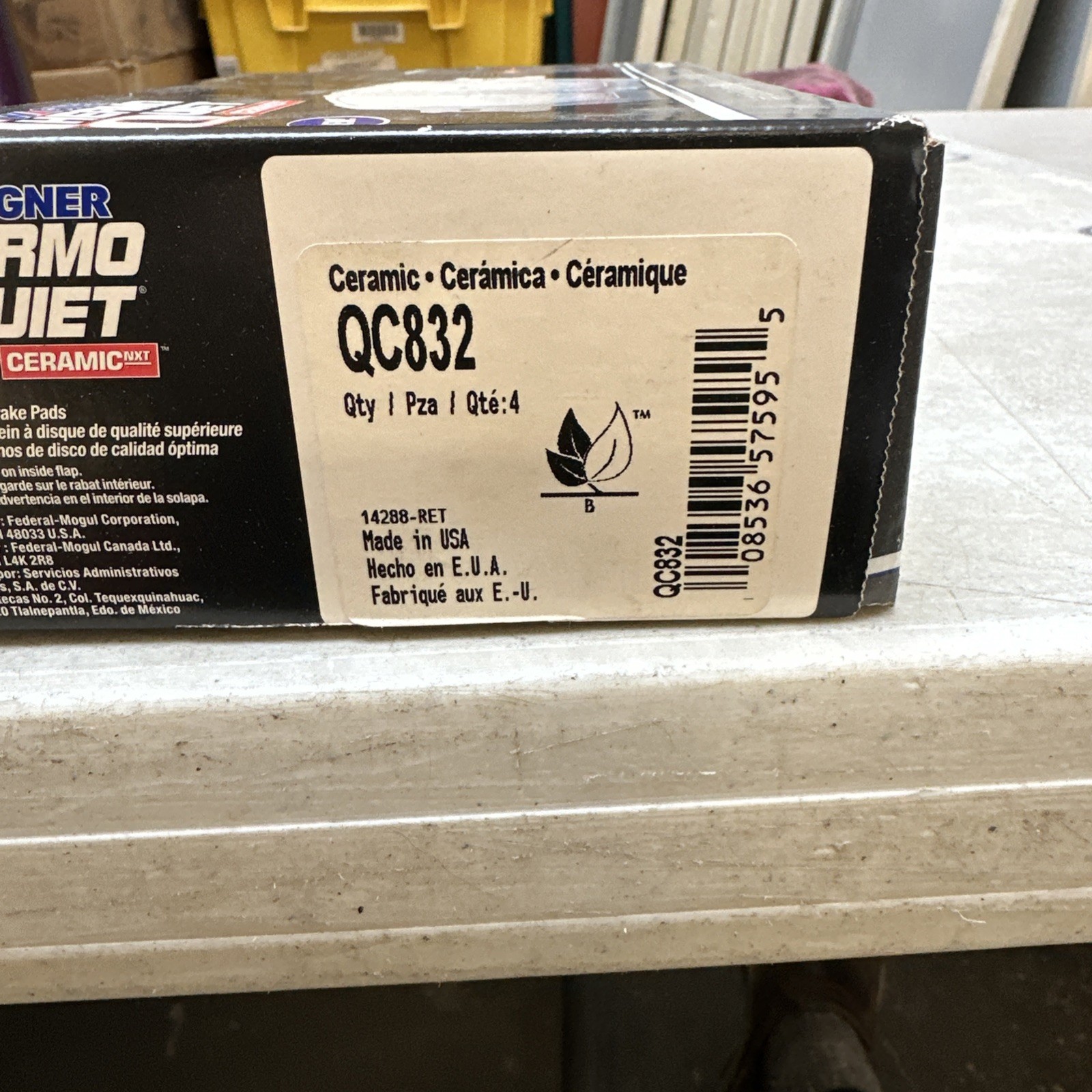 Disc Brake Pad Set-ThermoQuiet Disc Brake Pad Wagner QC832 - Image 3