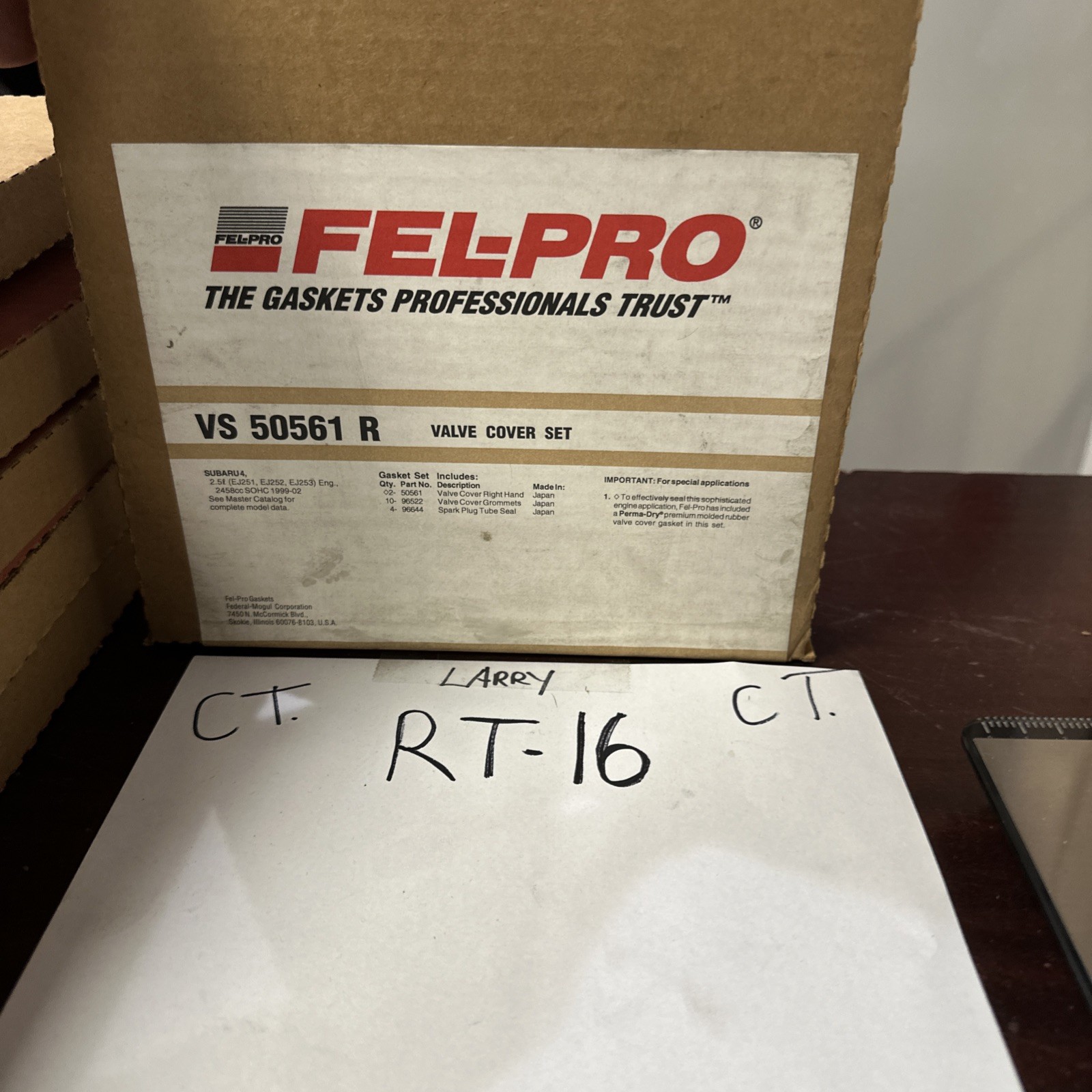 FEL-PRO VS 50561 R Engine Valve Cover Set. Spark Plug Tube Seal Not Included