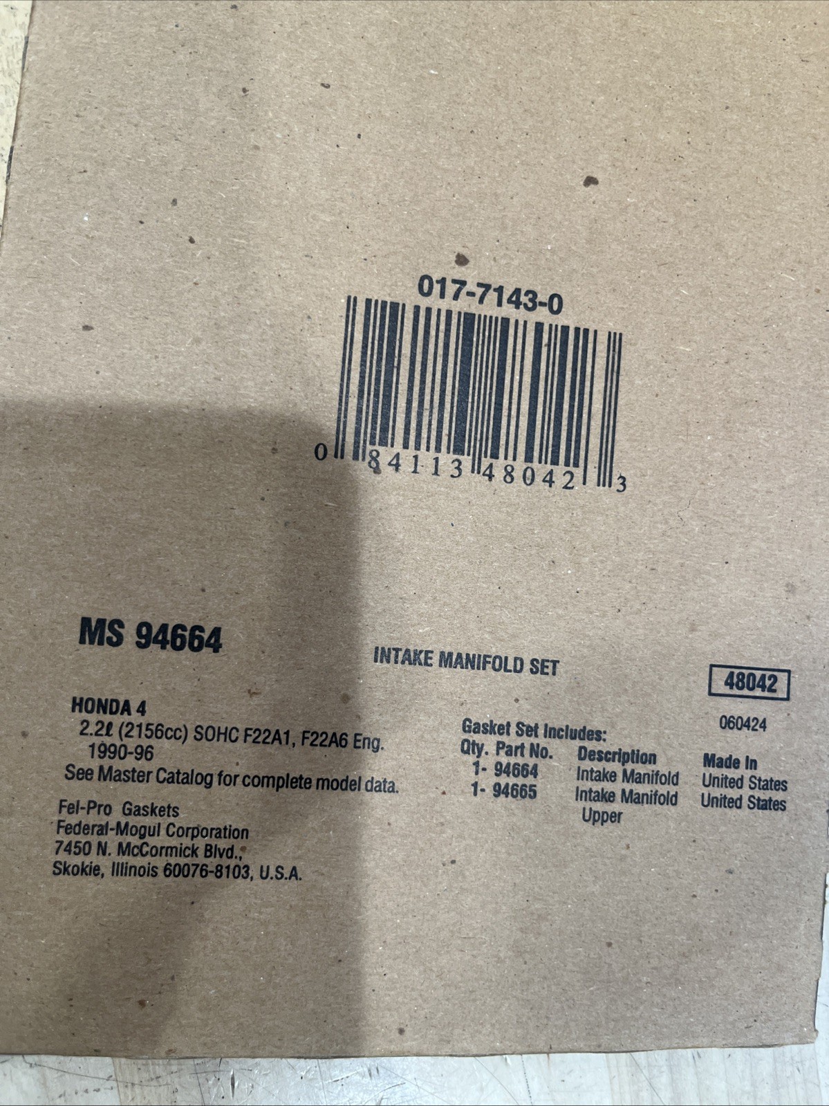 Fel-Pro MS94664 UPPER Intake Manifold Gasket Set - 90-96 HONDA F22A1, F22A6 2.2L - Image 3