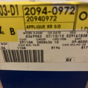 GM 20940972 Applique, Rear Side Door Window Frame Rear Upper