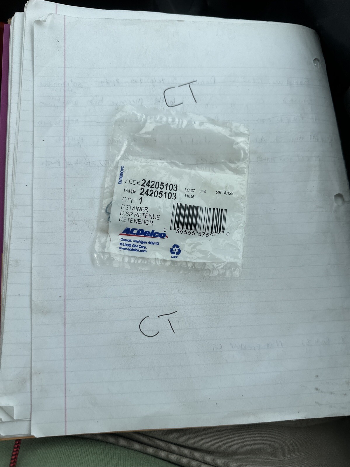 GM 24205103 Retainer, Oil Cooler Line Retainer Clip 1996-2022