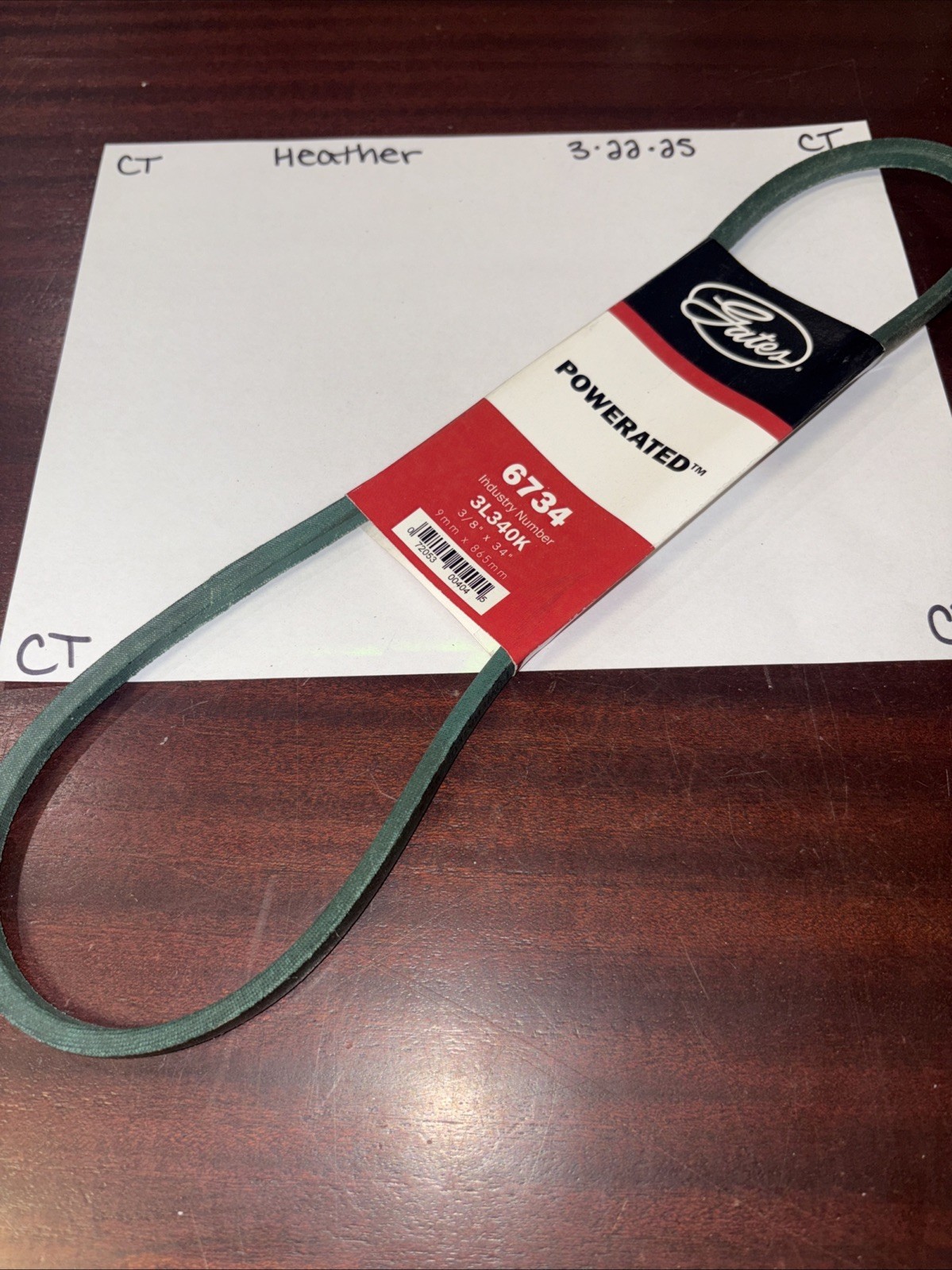 🔥Gates 6734 PoweRated 3L340K Equipment Accessory Drive Belt 3/8" X 34"