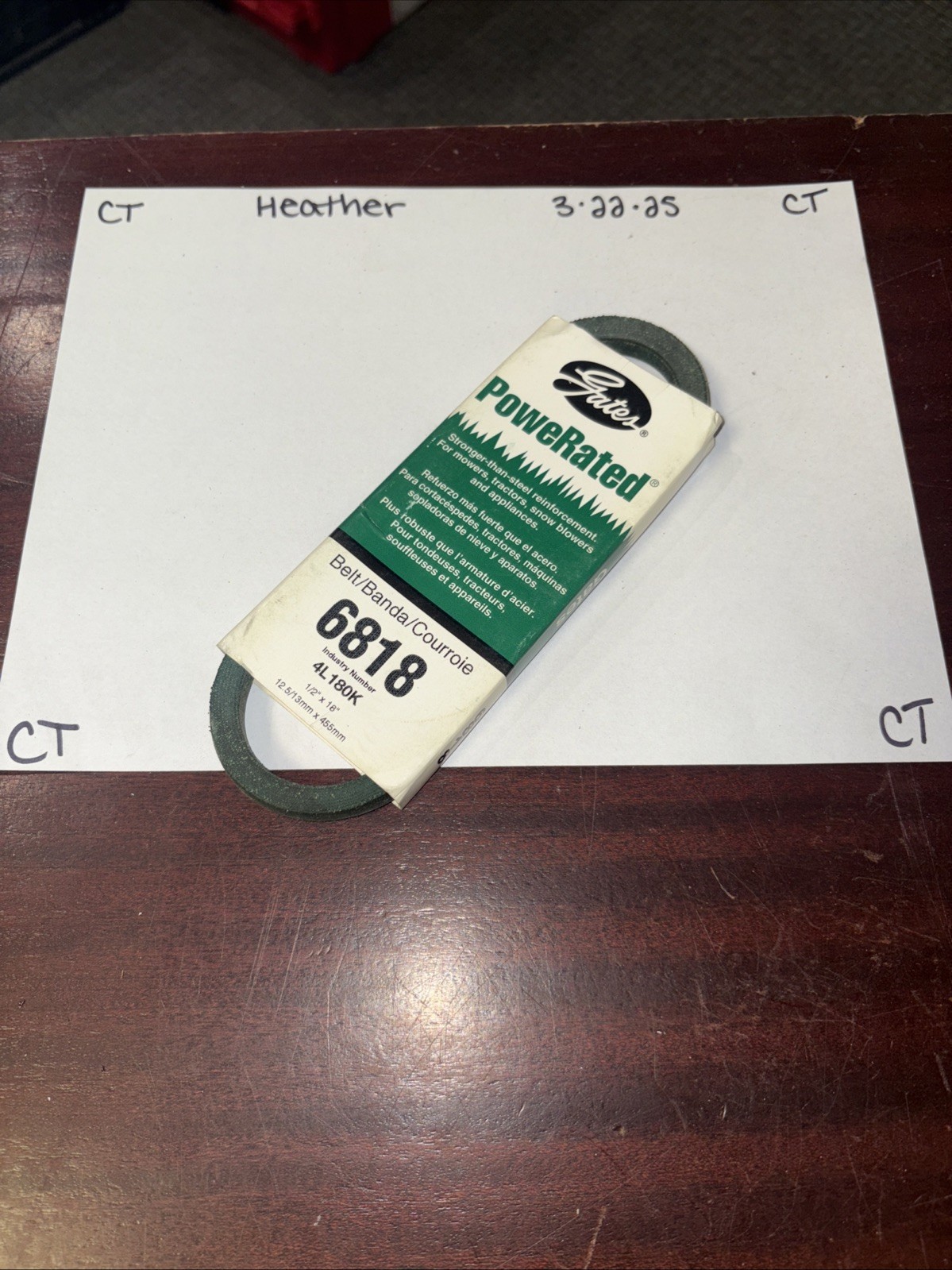 Gates 6818 (4L180K) Powerated V Belt