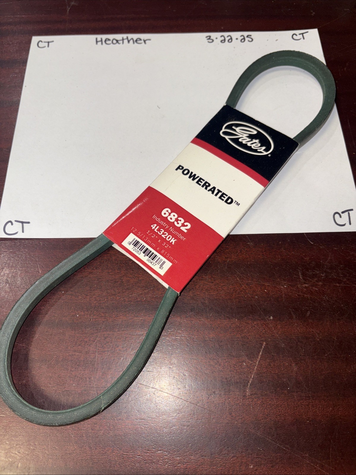 Gates 6832 (4L320K) Powerated V Belt NOS