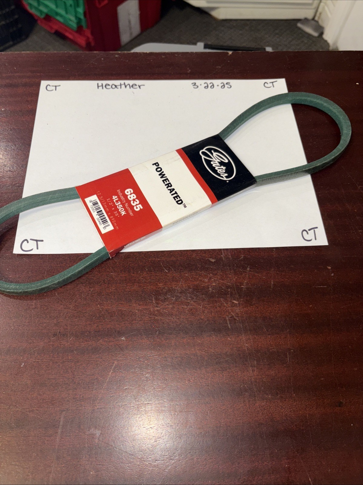 Gates 6835 (4L350K) Accessory Drive Belt - 1/2" X 35"