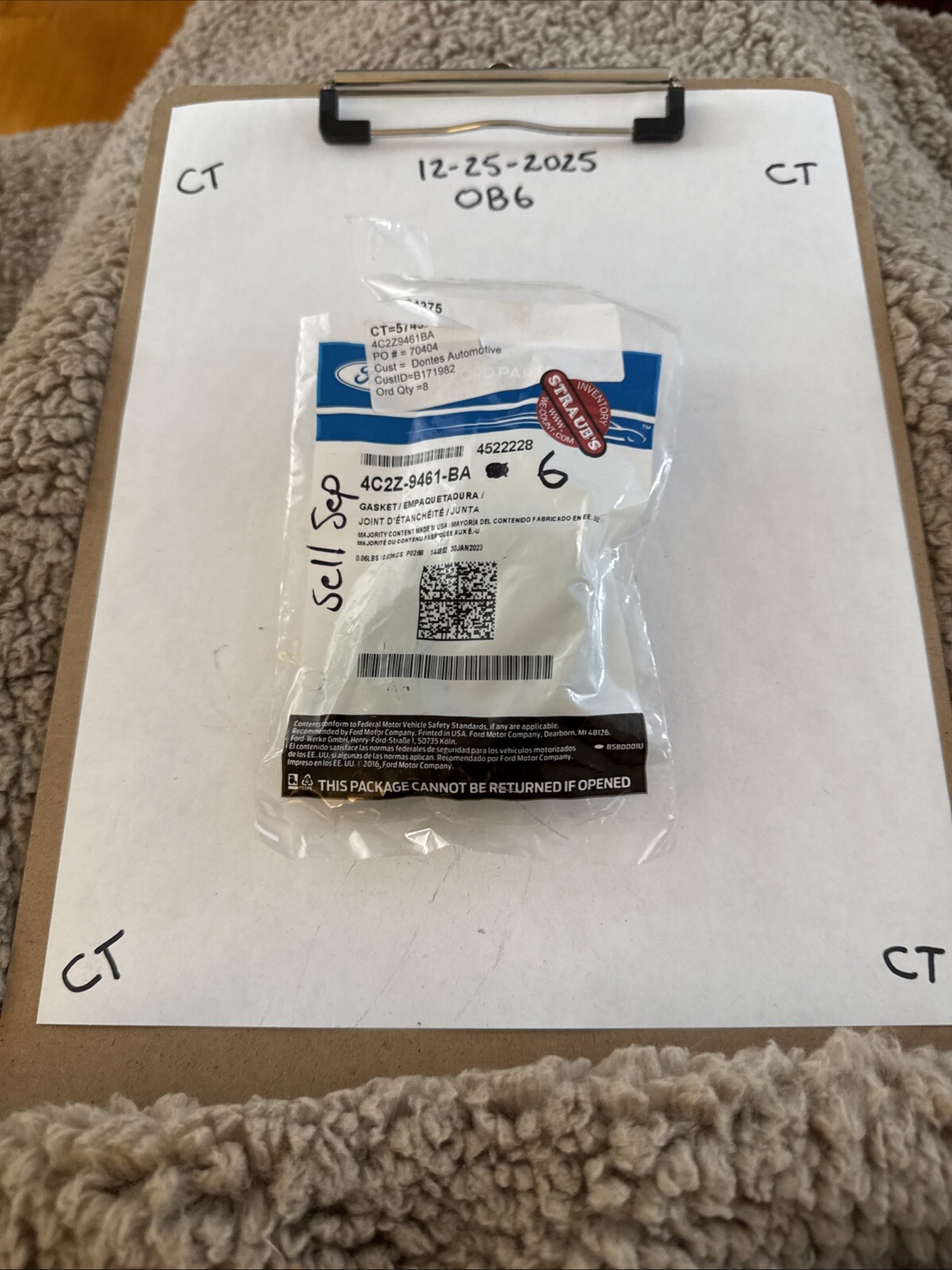 Genuine Ford Gasket 4C2Z-9461-BA (1) Gasket Sold Individually