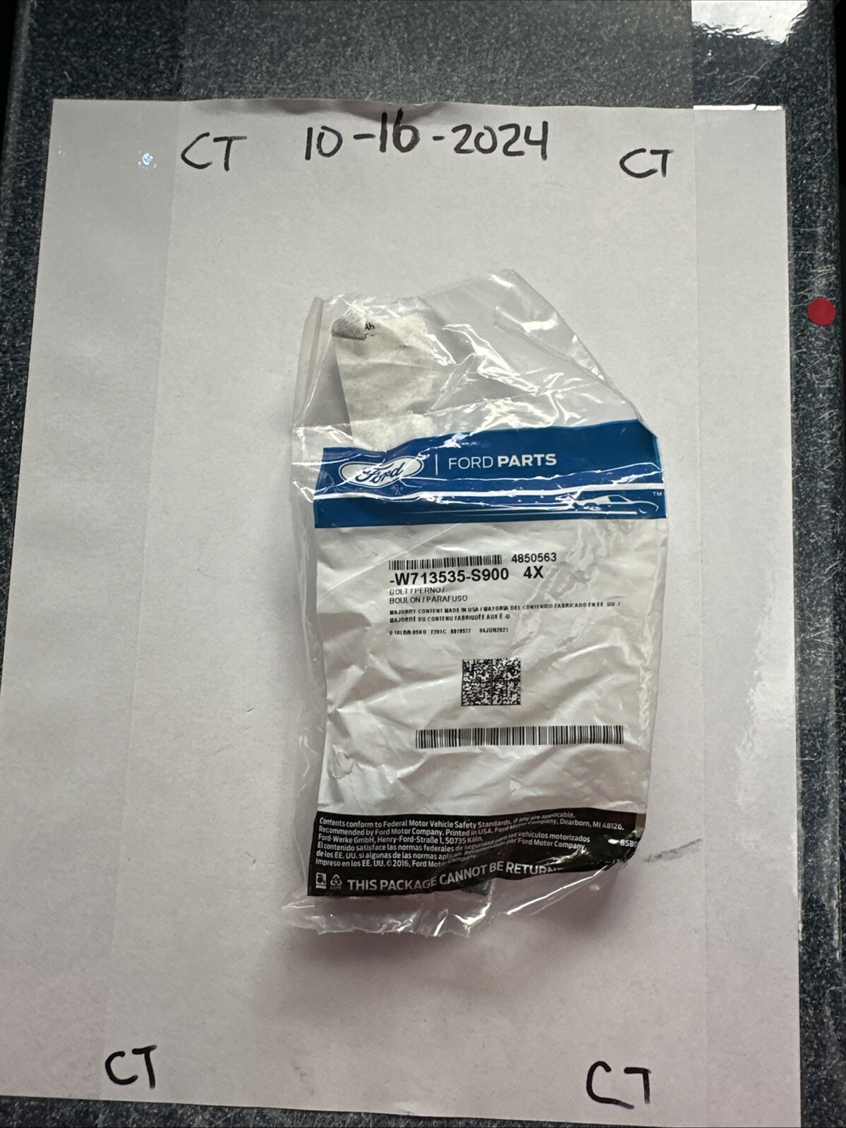 Genuine Ford Heat Shield Bolt W713535-S900 (pack Of 4)