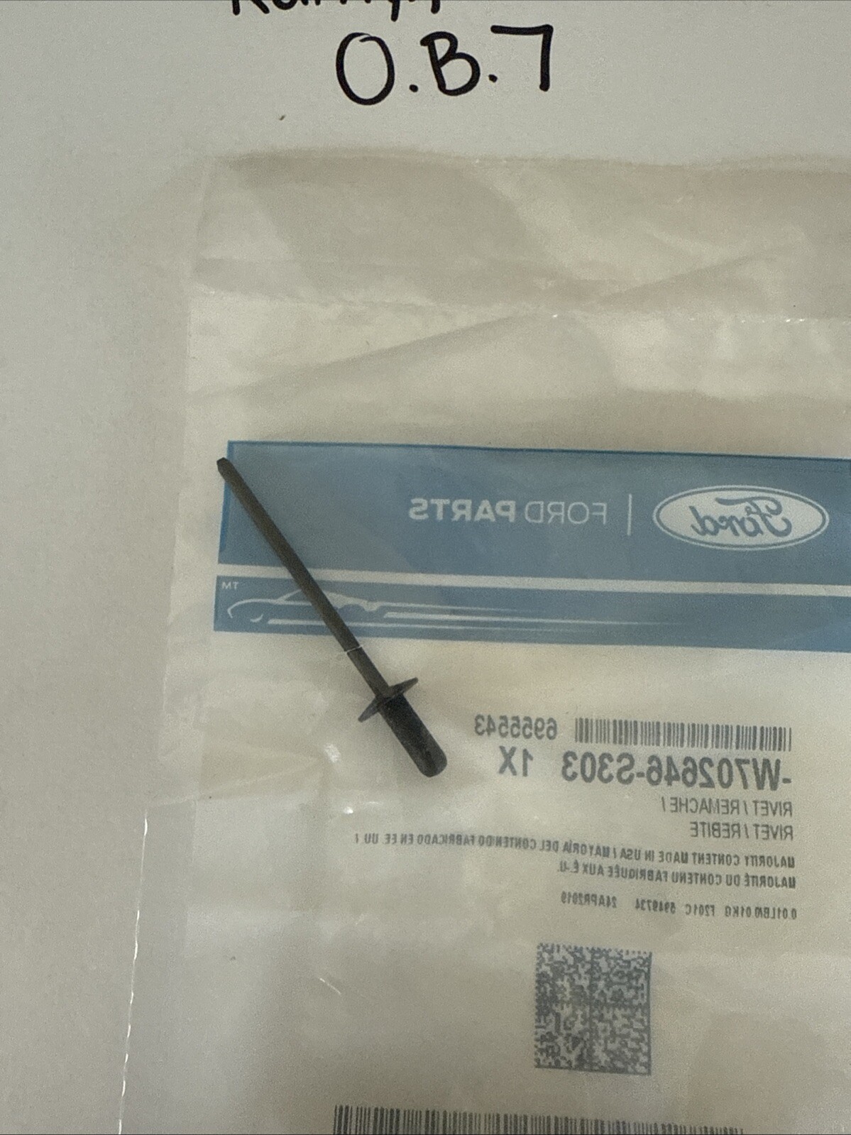 Genuine Ford Lift Gate Rivet W702646-S303 - Image 3