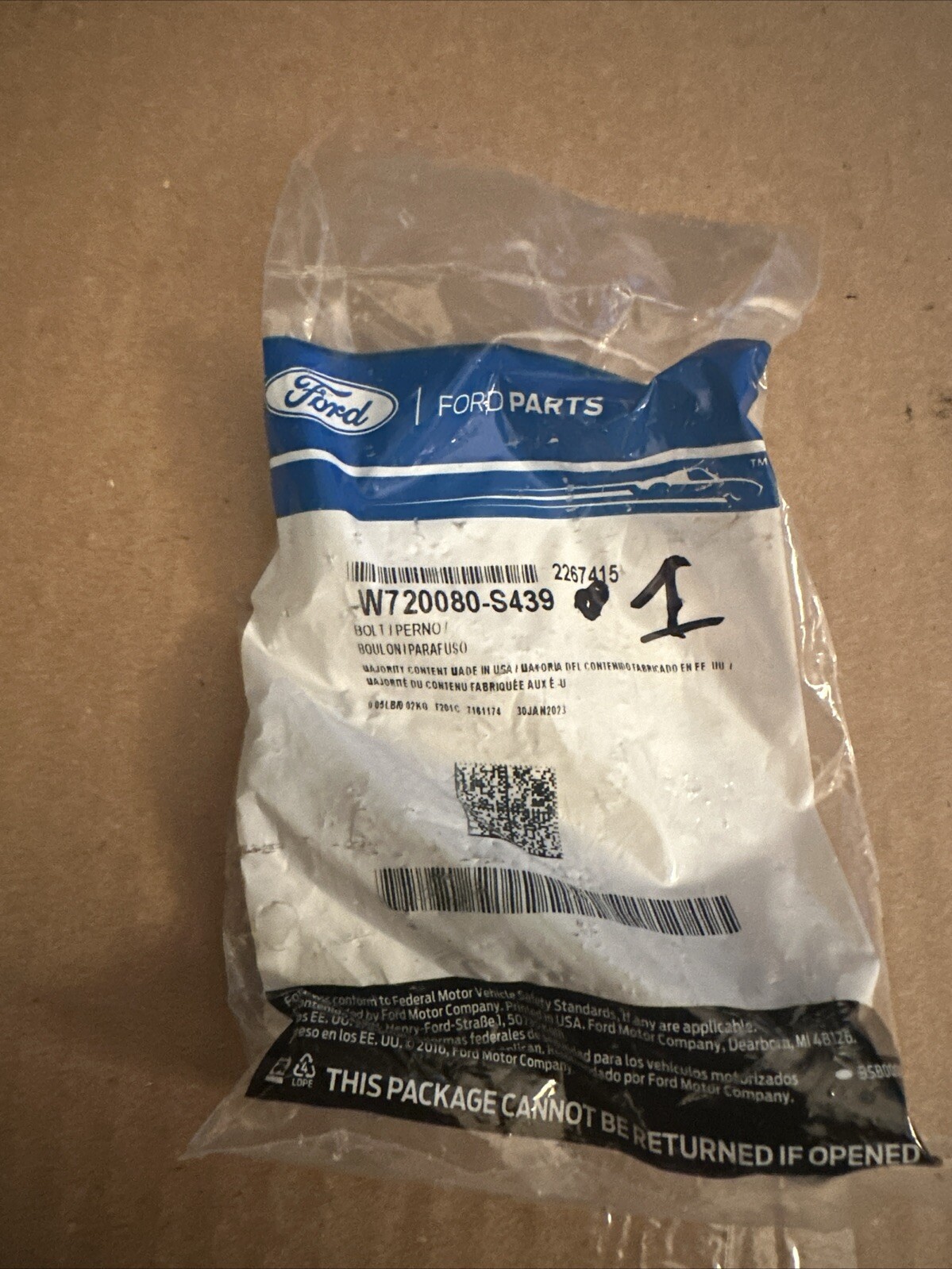 Genuine Ford OE Bolt W720080-S439