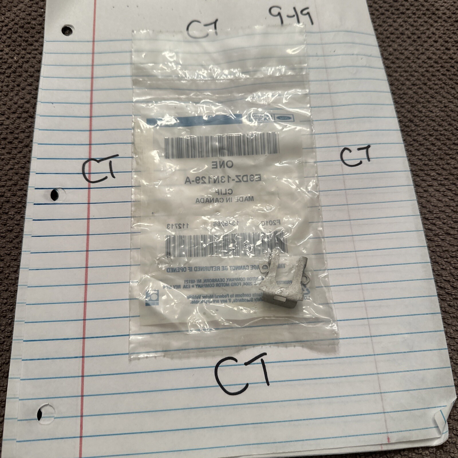 Genuine Ford Pivot Clip E9DZ-13N129-A - Image 3