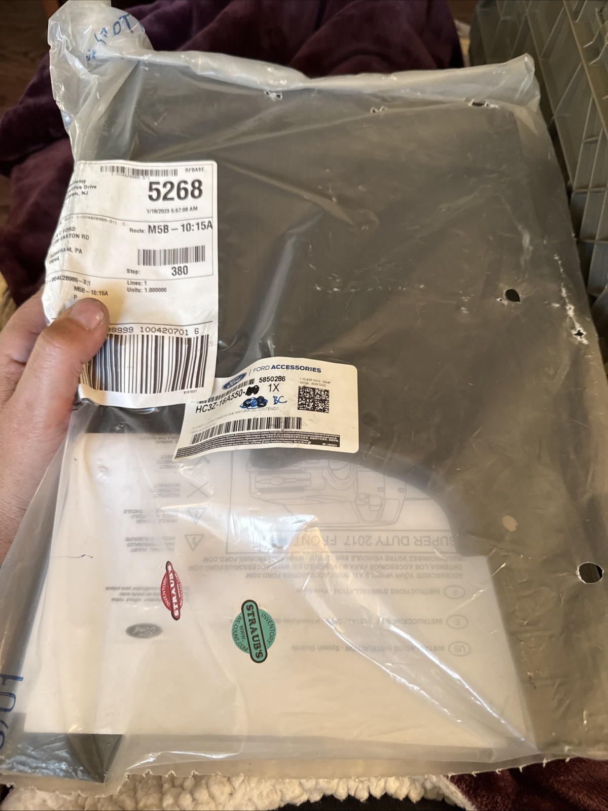 Genuine Ford Splash Guards Molded Rear Pair HC3Z-16A550-BC w/hardware