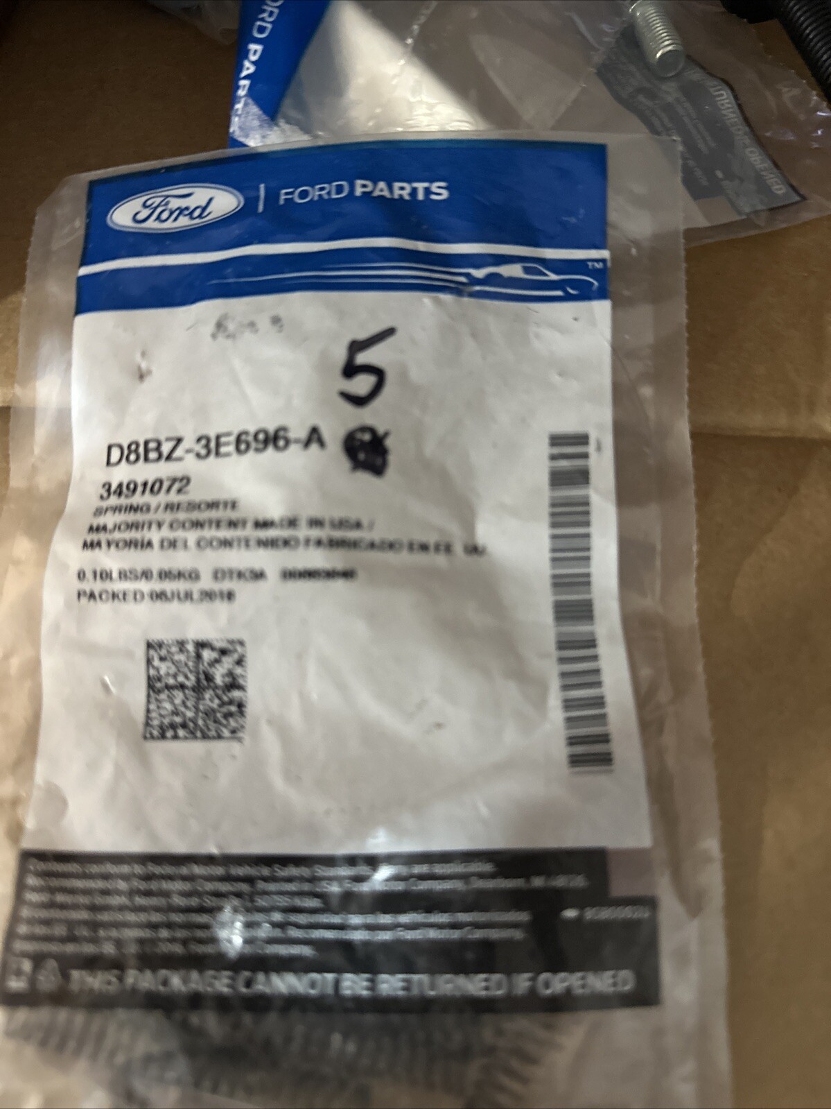 Genuine Ford Spring D8BZ-3E696-A (5) Springs