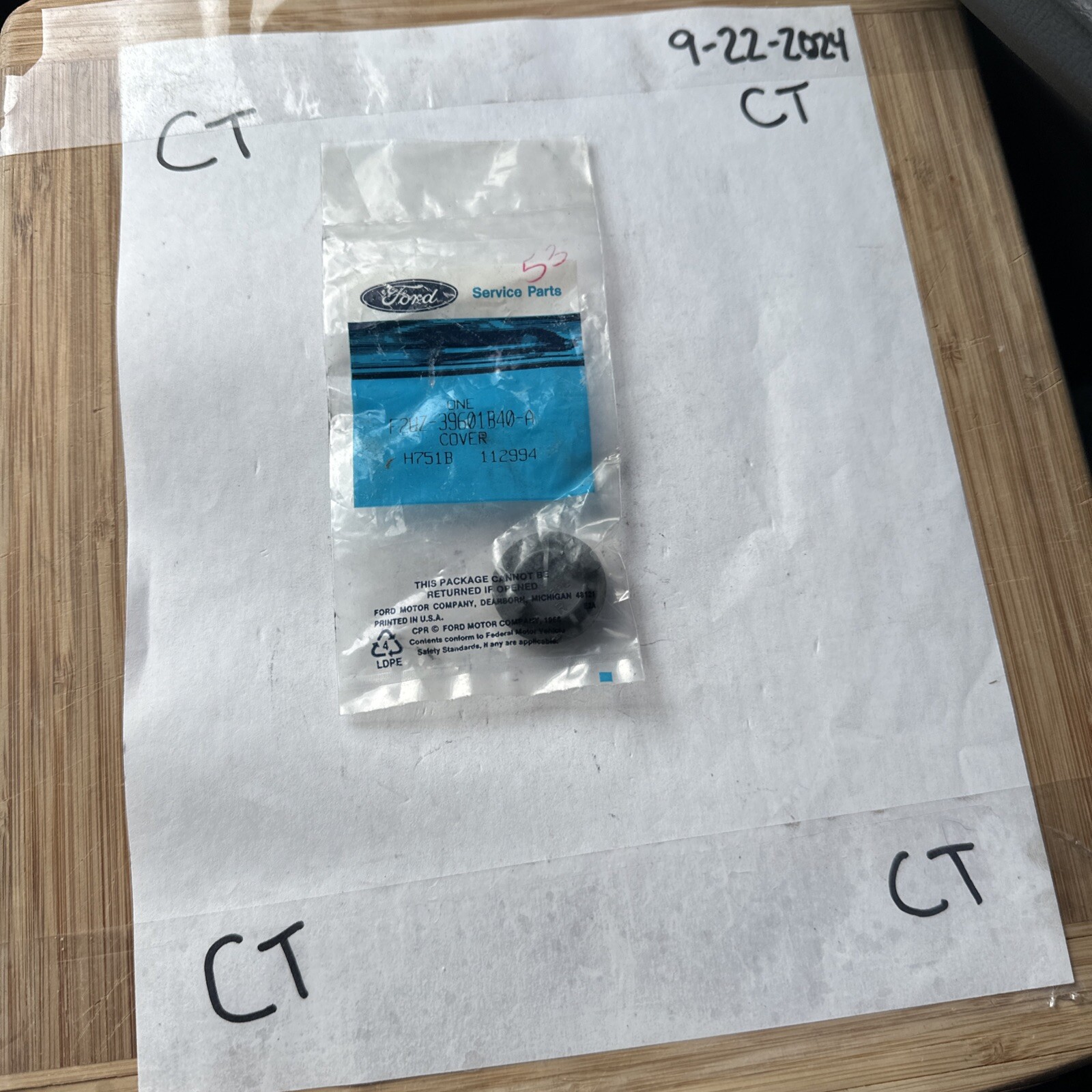 Genuine Ford Trim Plug / Cover NOS F2UZ-39601B40-A