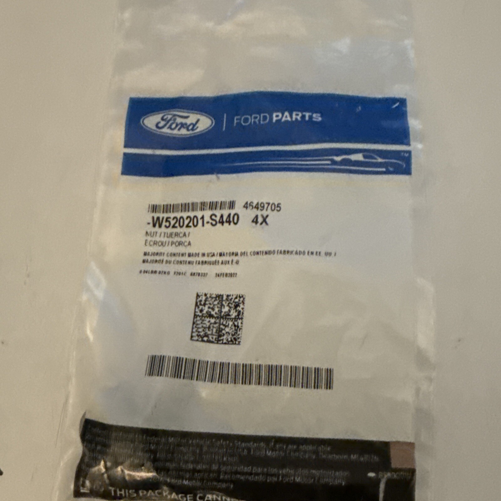 Genuine Ford Wheel Opening Molding (4) Nut W520201-S440 - Image 3