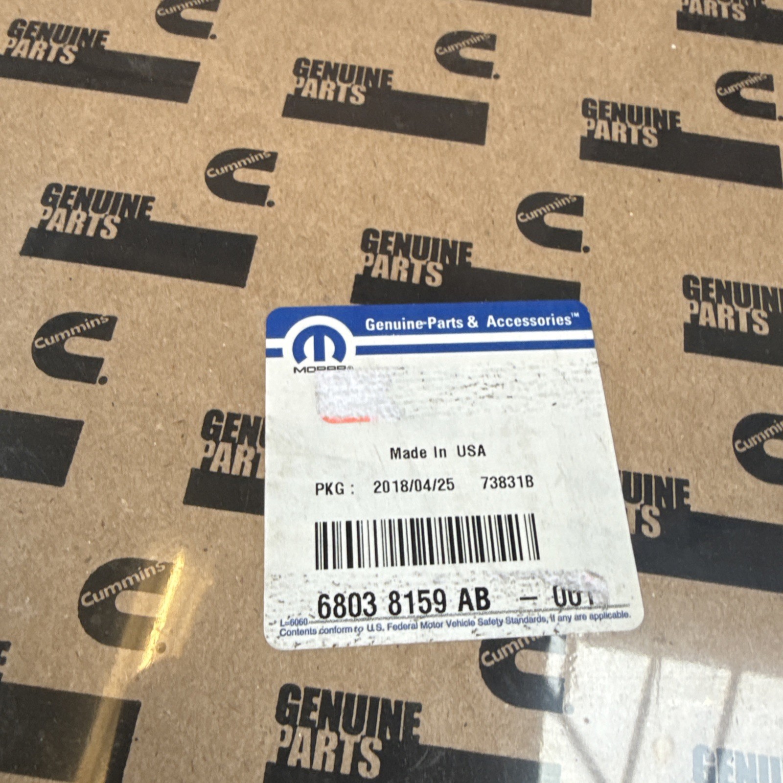 Genuine Mopar 68038159AB Gasket-Oil Pan 2018 OEM Nos - Image 3
