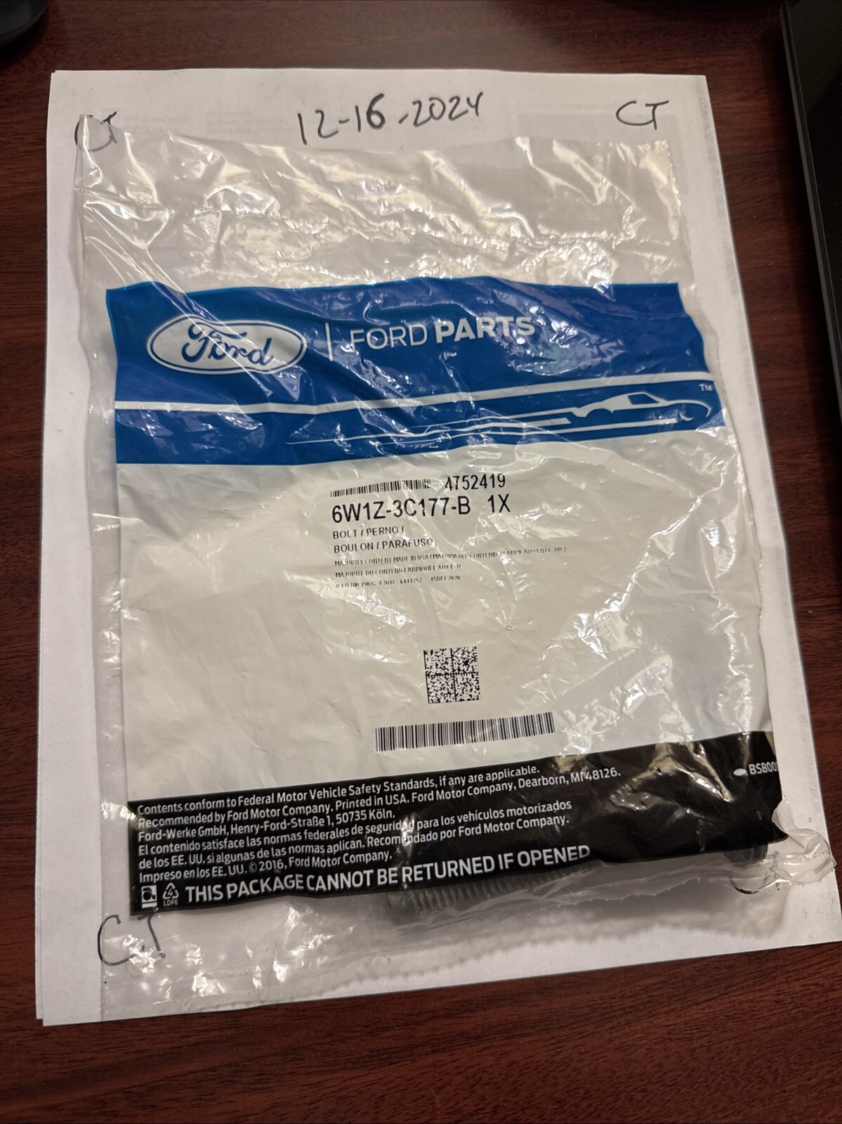 Genuine Strut Bolt 6W1Z-3C177-B