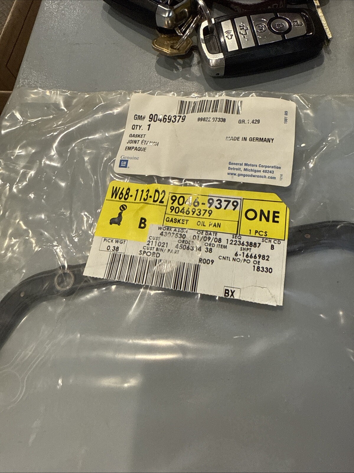 Gm Genuine OEM NOS GASKET 90469379