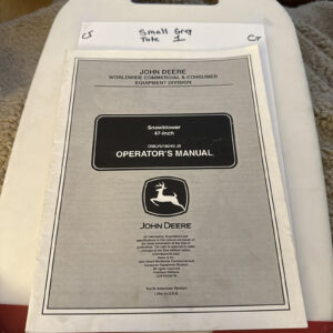 JOHN DEERE OPERATOR SERVICE MANUAL 47” SNOWBLOWER ATTACHMENT OMLVU18040 J5