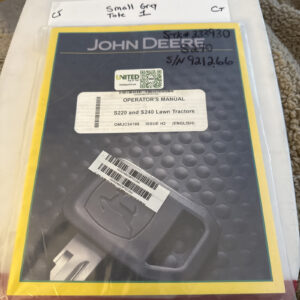 JOHN DEERE S220 S240 TRACTOR OPERATORS MANUAL