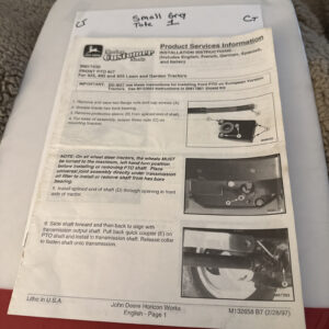John Deere Installation Instructions Bm17330 Front Pto Kit