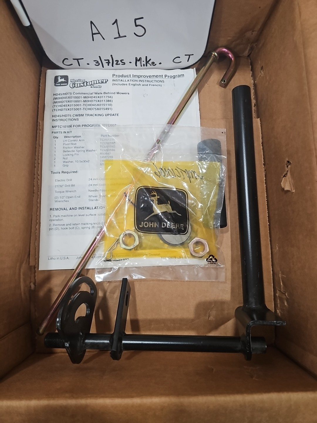 John Deere - Product Improvement Kit - #MPTC10106 - Image 3