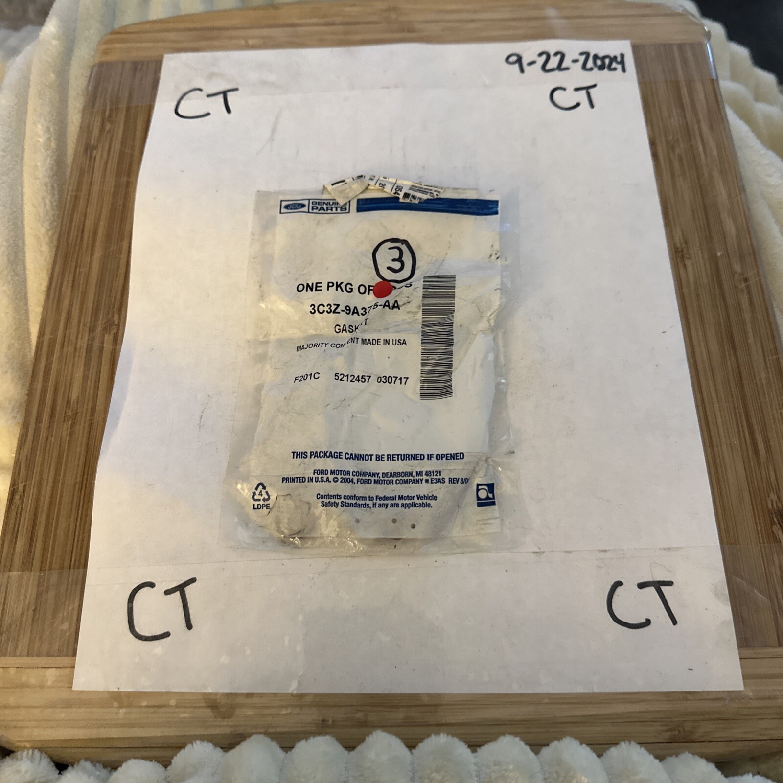 Lot OF 3 Ford 3C3Z-9A375-AA Gasket