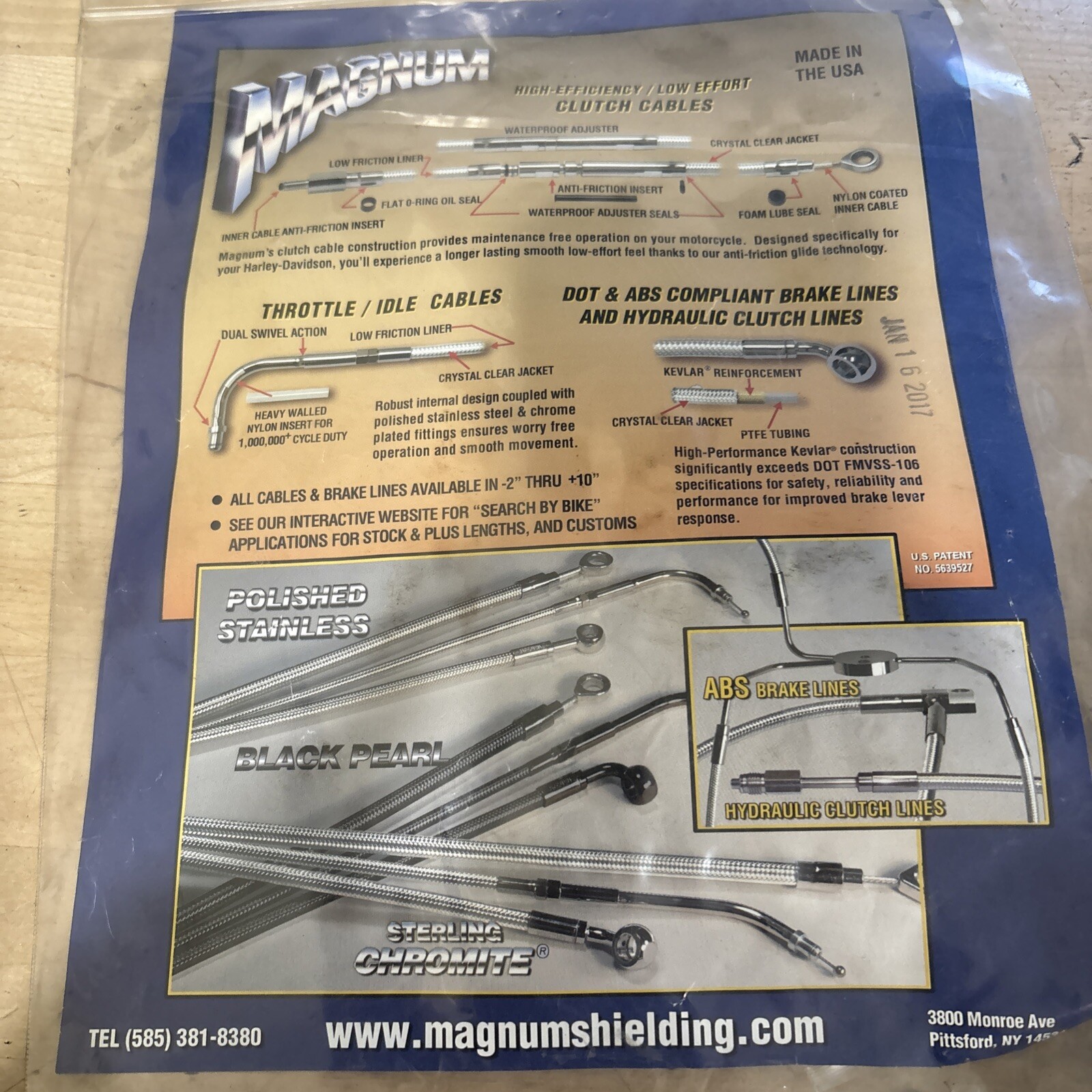 Magnum 1741-4009 Sterling Chromite II Designer ABS Front Upper Brake Line 17” - Image 4