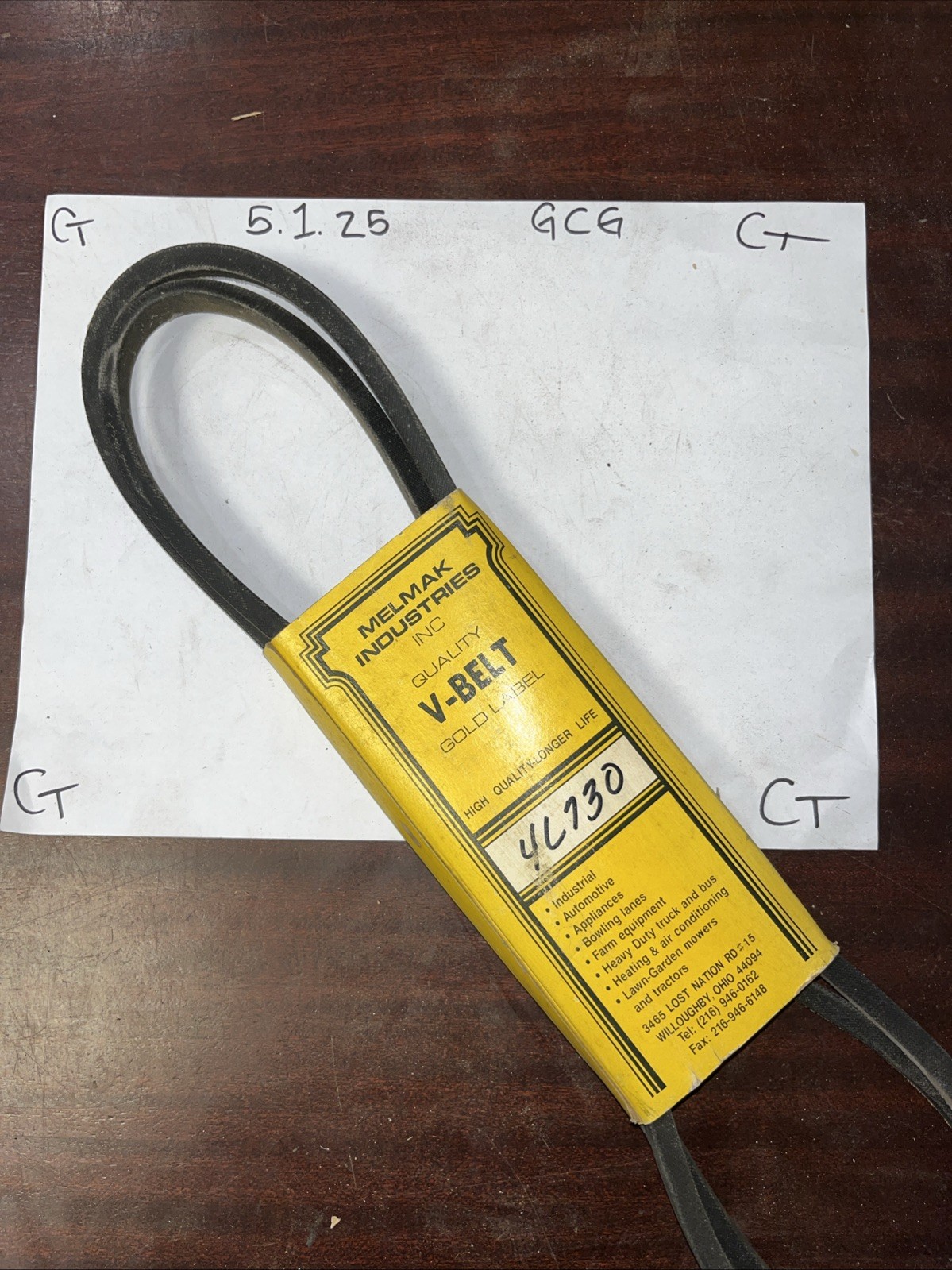 Malmac industries Vbelt 4L730