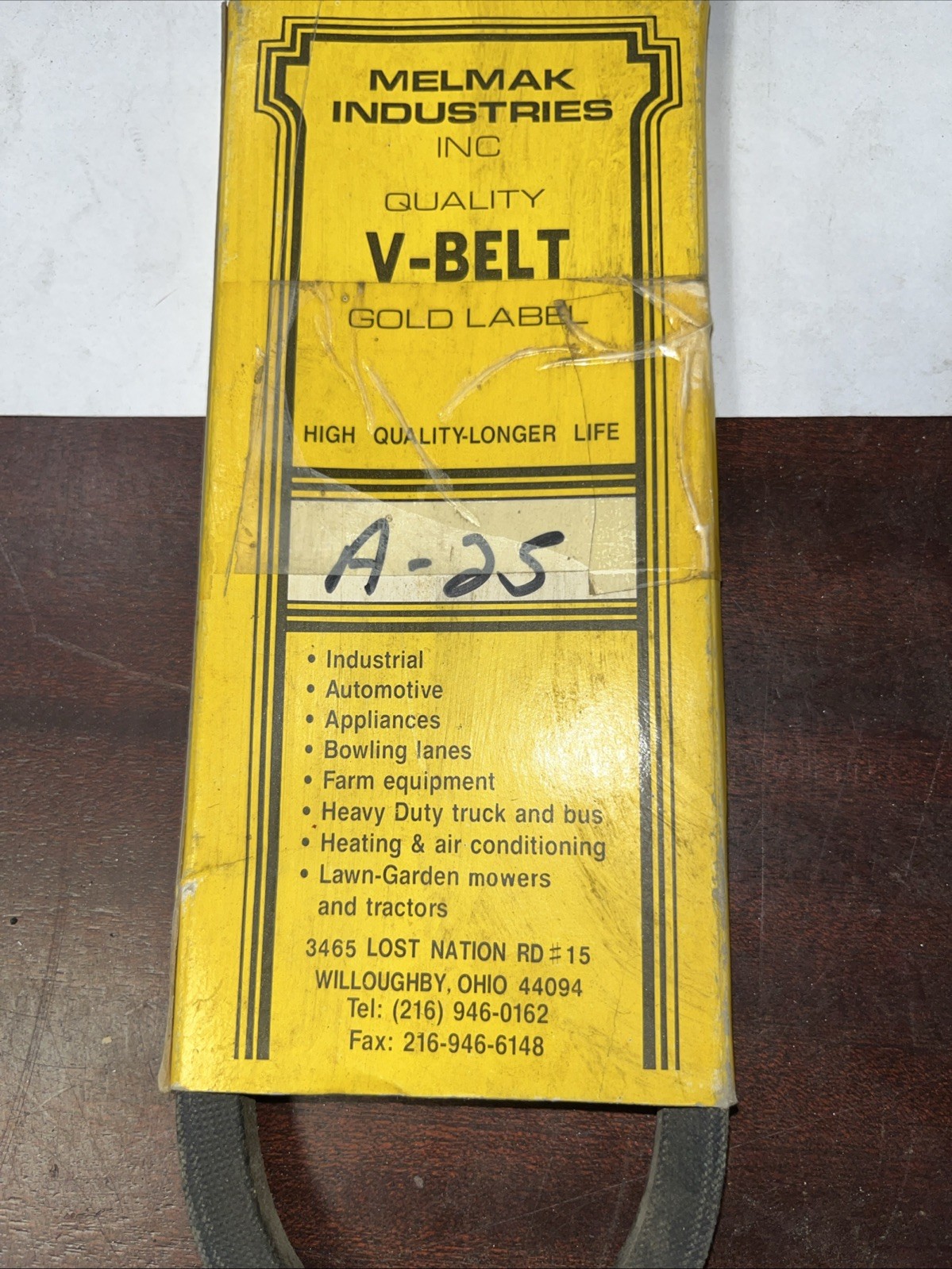 Malmak industries V-belt A – 25 - Image 3