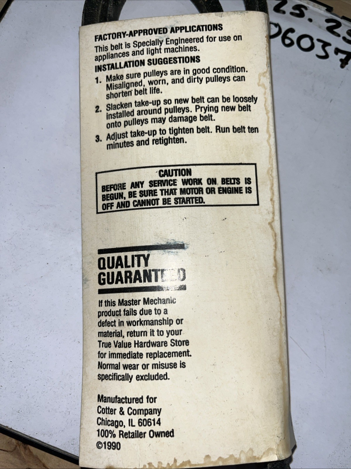 Master Mechanic V-Belt 114702 3/8" x 43" 3L430 - Image 4