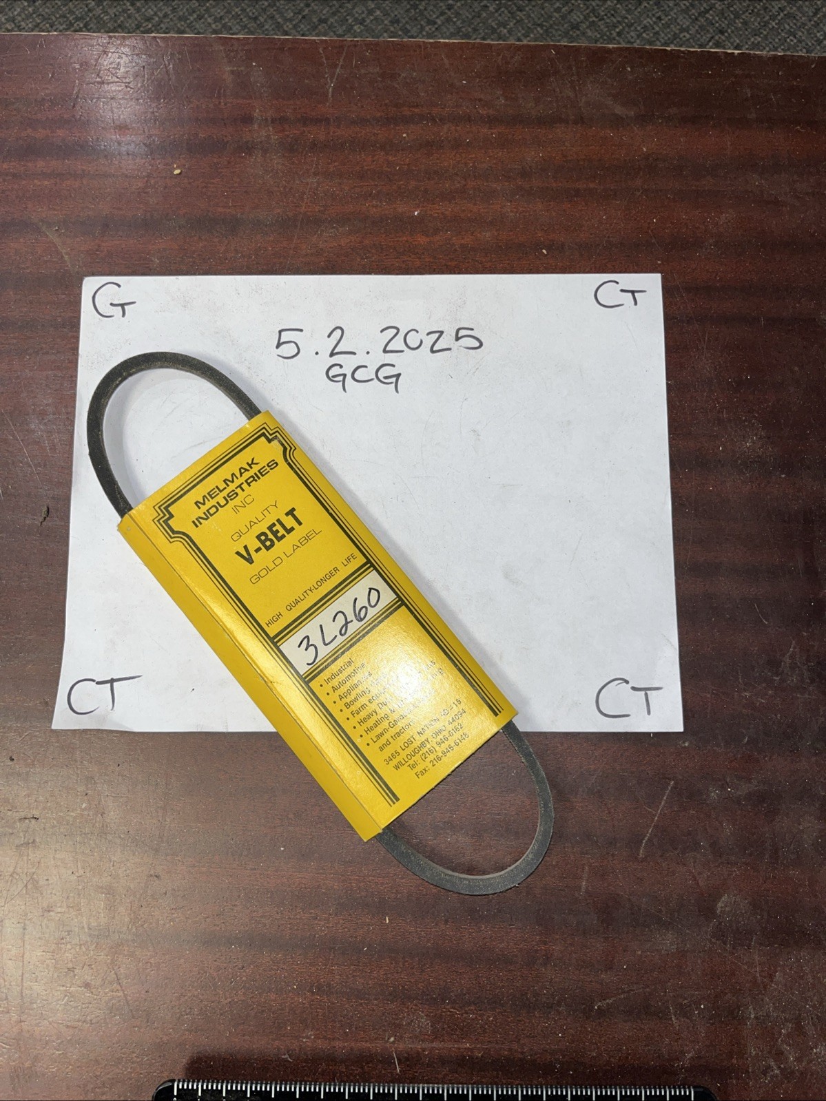 Melmak Industries V Belt 3L260