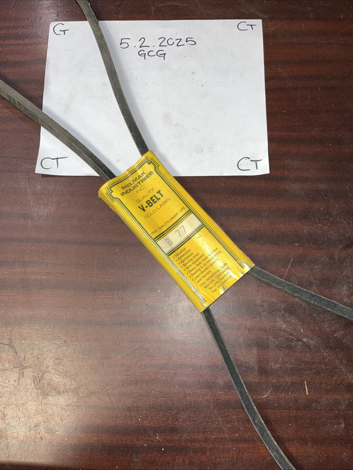 Melmak Industries V Belt B 77