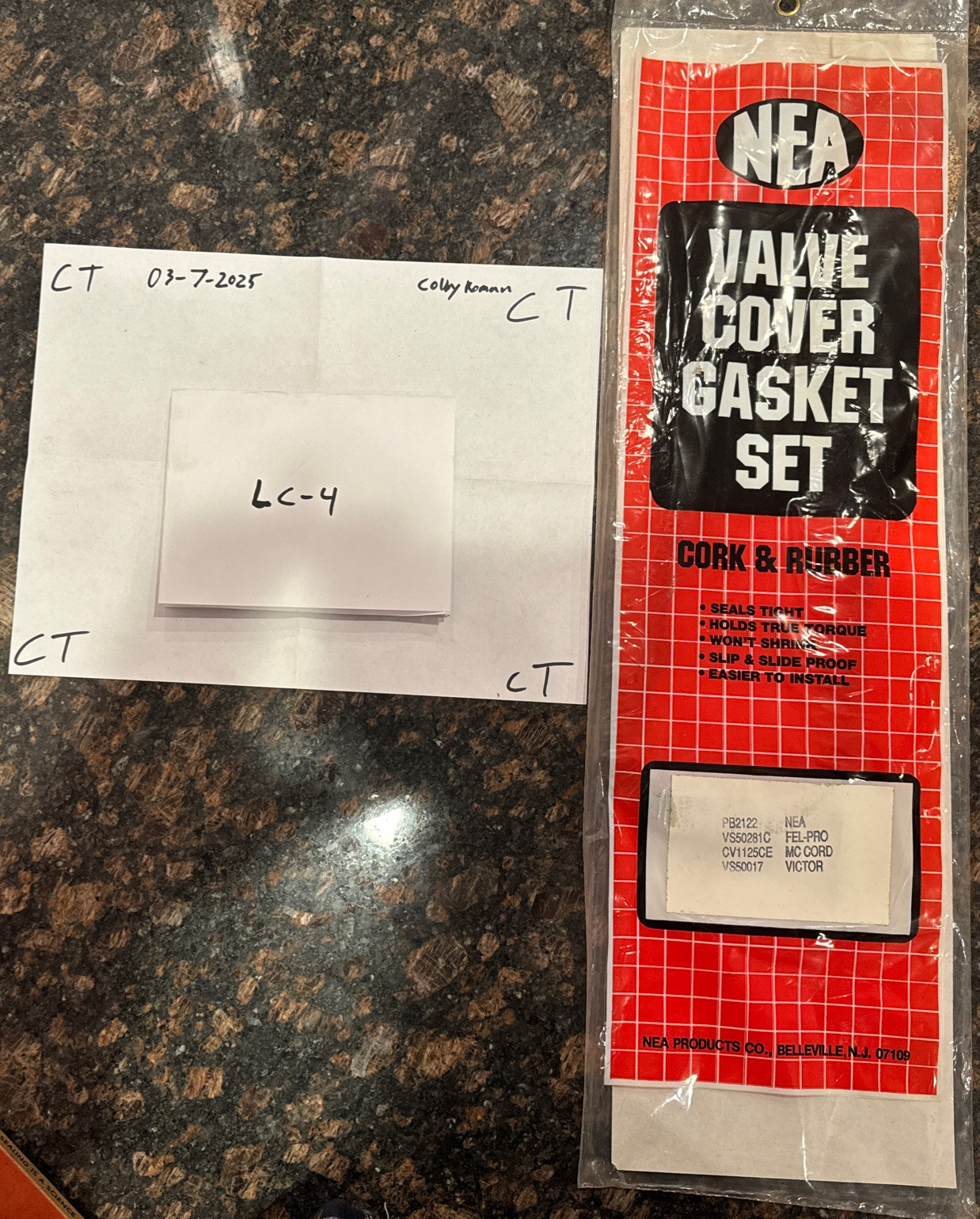 NEA Valve Cover Gasket Set Cork and Rubber PB2122