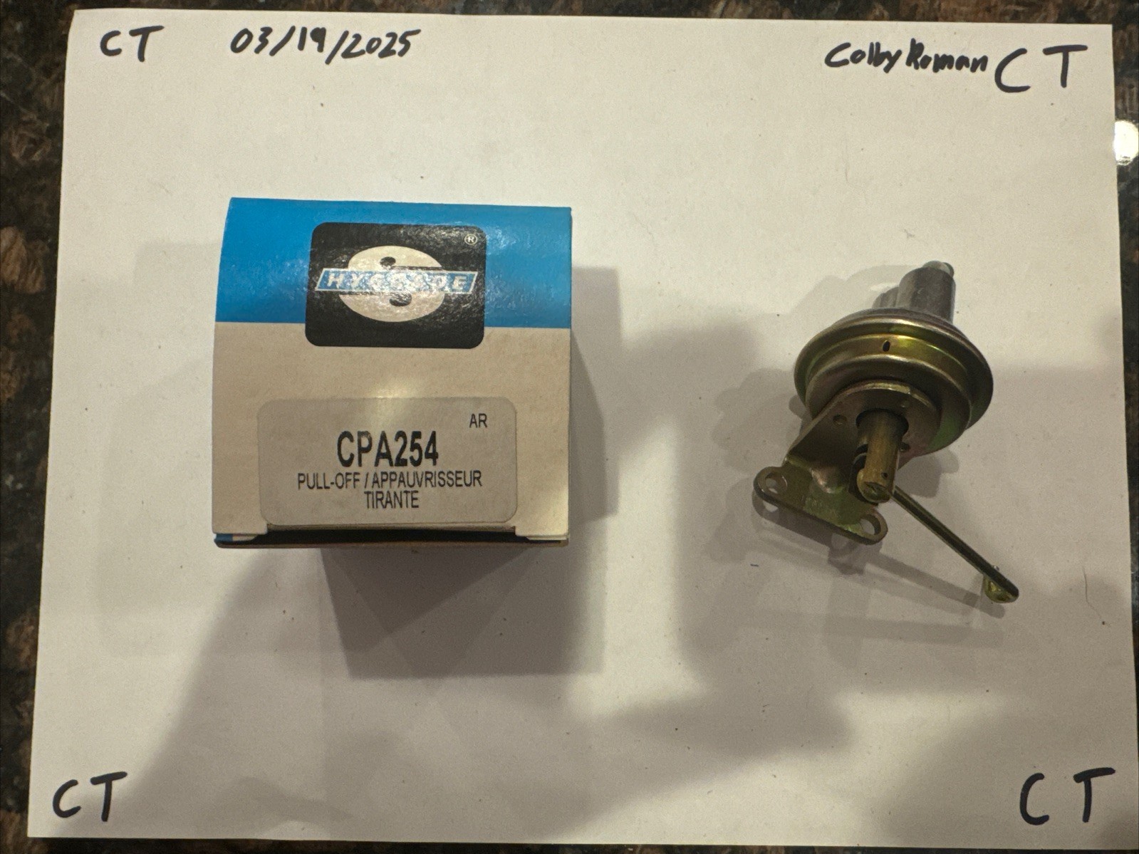 NEW SMP Standard Motor Products Hygrade CPA-254 CPA254 Choke Pull Off