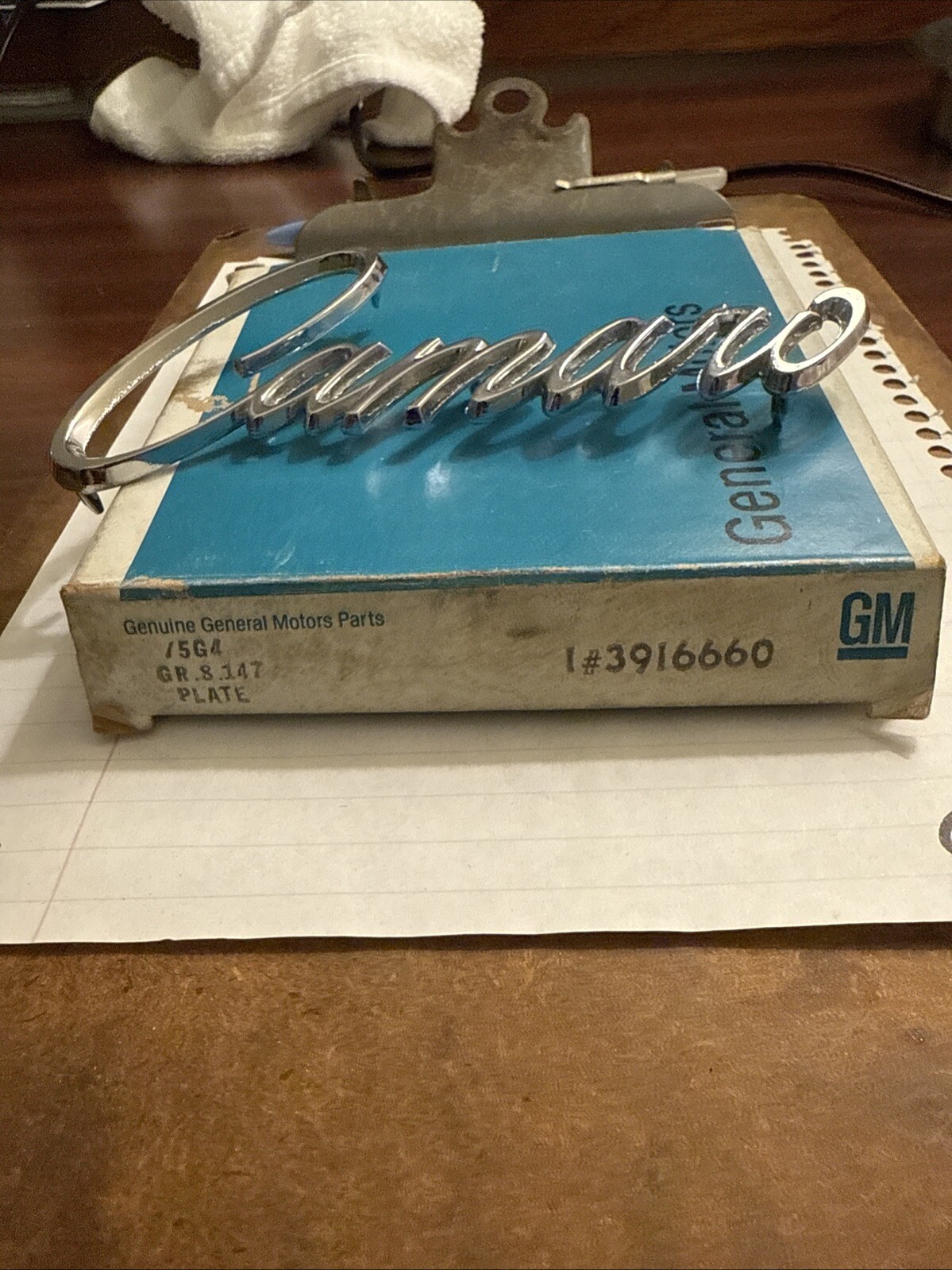 NOS 1969 69 Camaro Fender Emblem 3916660 Oem Genuine GM New In Box - Image 3