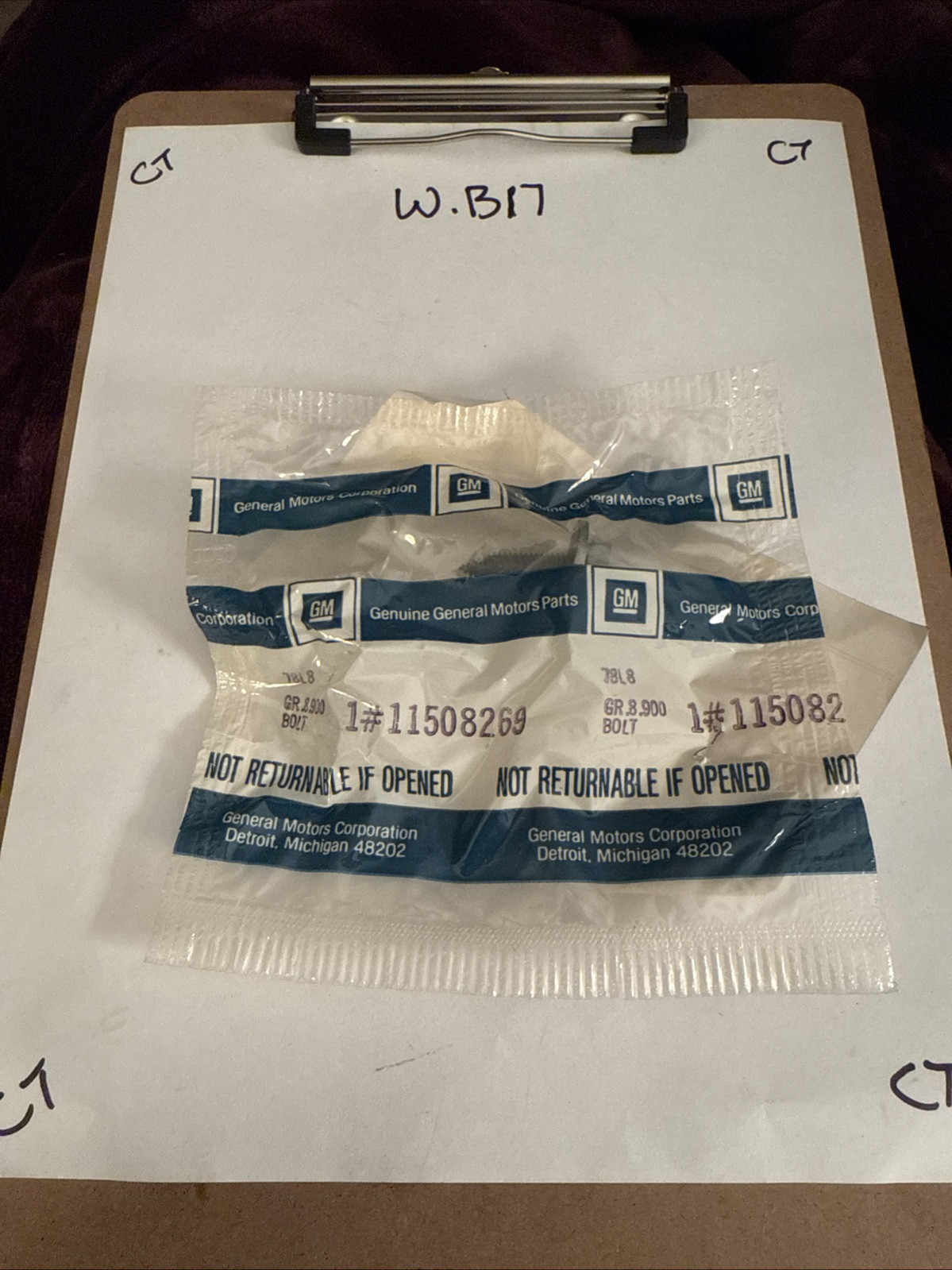 NOS GM 11508269 Bolt, Hood Hinge 1984-87 Corvette & More