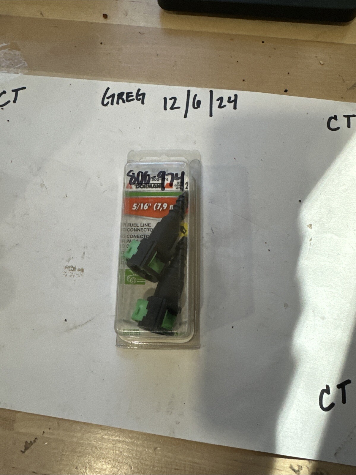 New Dorman 800-974 5/16 In. Fuel Line Connector, Straight To 5/16 In. Barbed