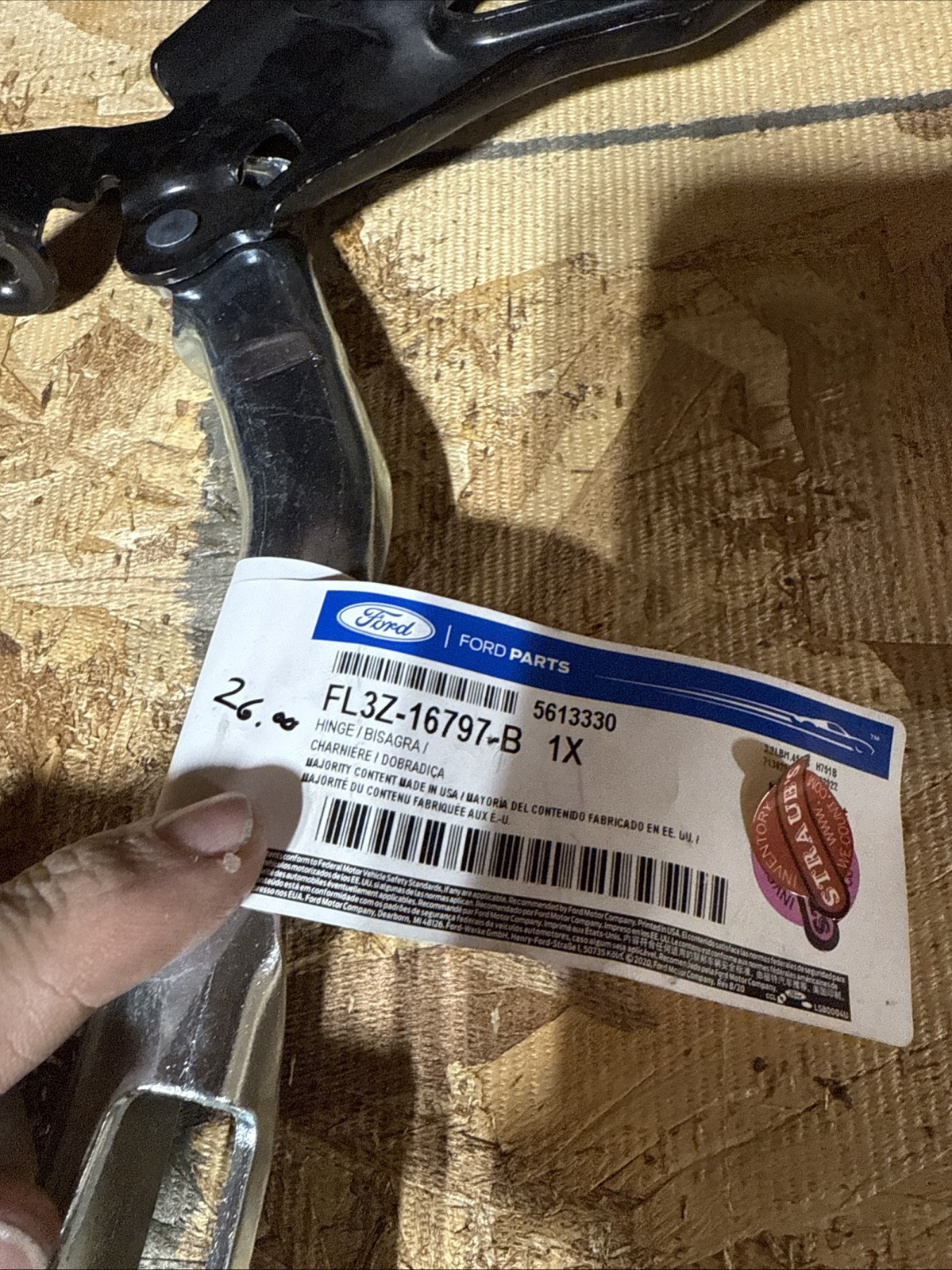 New Driver Side Hood Hinge For 2015-2020 Ford F150 Pickup FL3Z16797B FO1236164 - Image 3