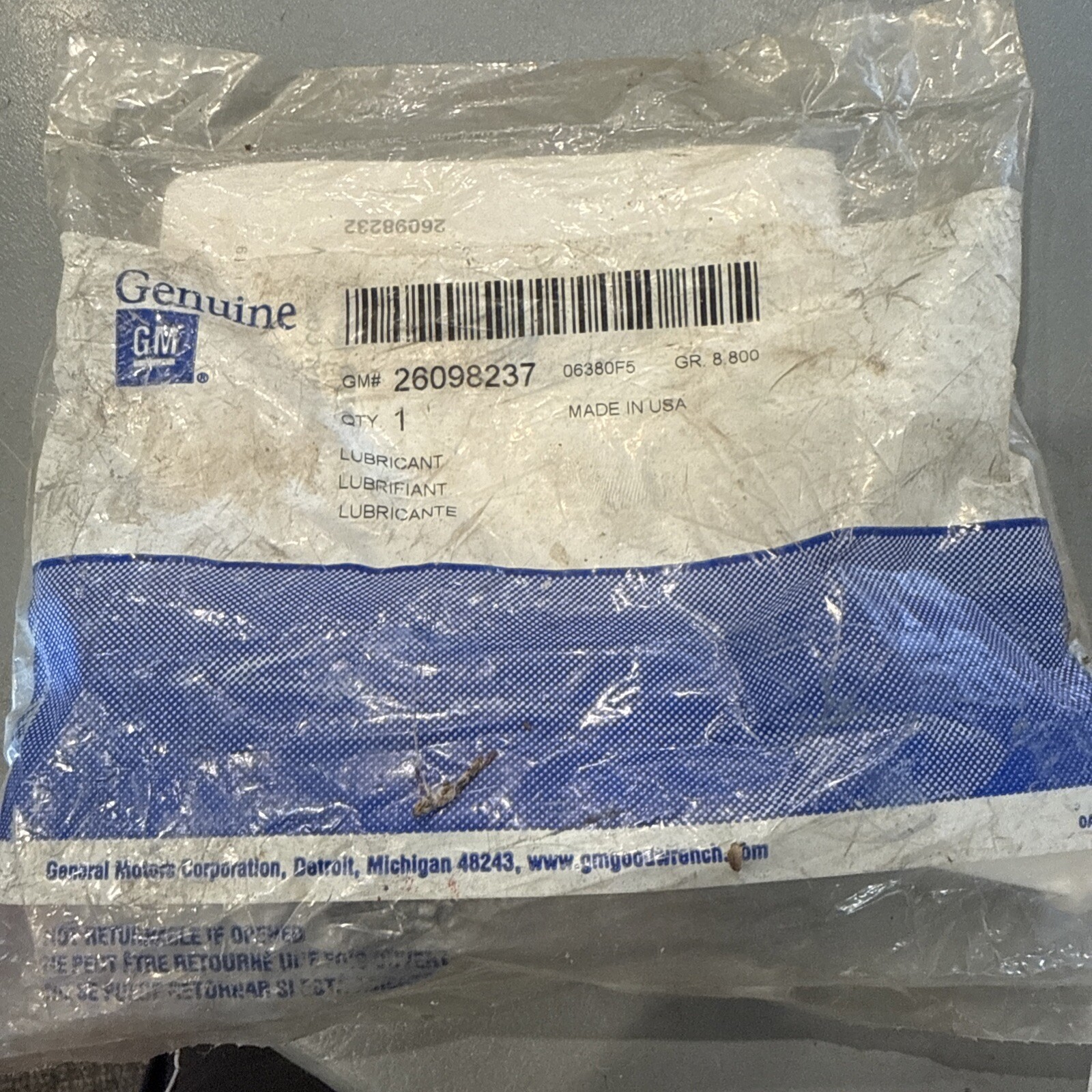 +New General Motors GM 26098237Lubricant Kit, Int Steering Shaft 97-02 Cavalier