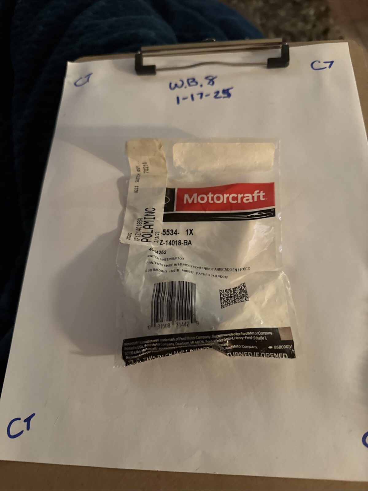 New Genuine Ford Switch Asy - Alarm XF1Z14018BA / XF1Z-14018-BA OEM