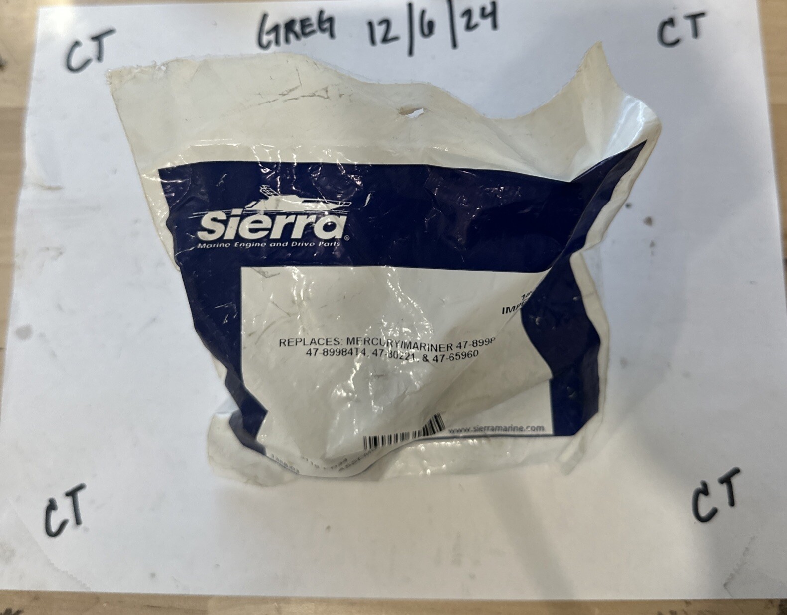 New In Package Sierra 18-3017 Mercury Boat Impeller